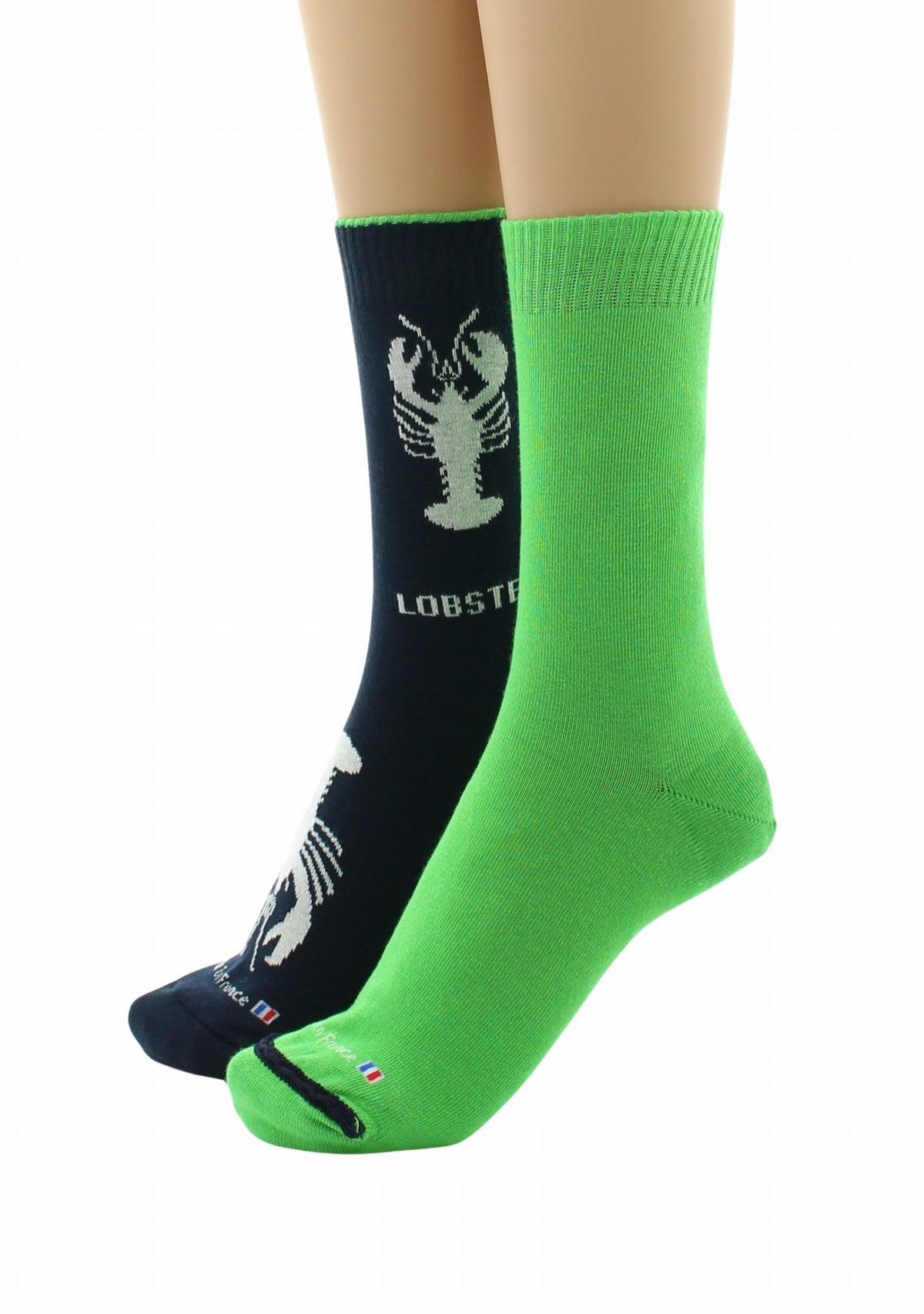 Doubles chaussettes réversibles Homard Marine Intérieur Vert Chlorophylle MARINE VERT CHLOROPH