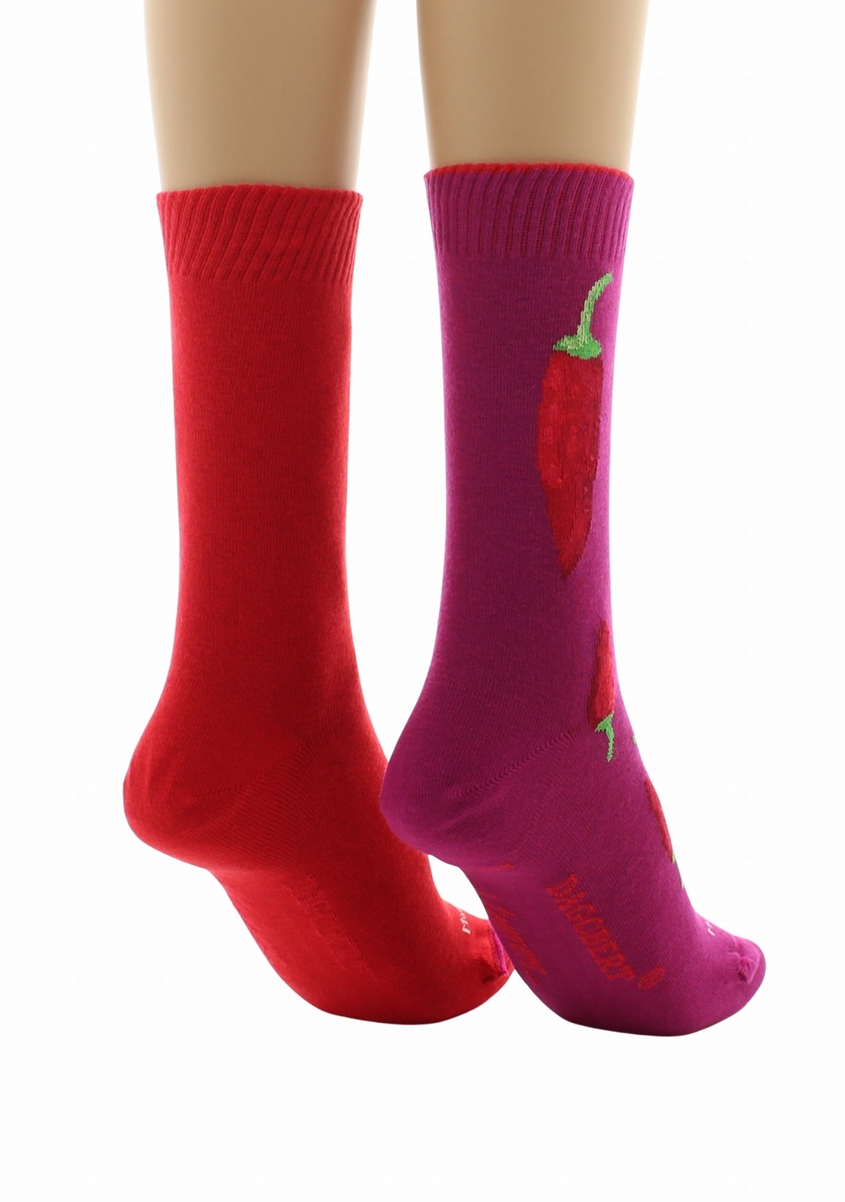 Doubles chaussettes réversibles Piments Fushia Intérieur Rouge FUSHIA-ROUGE