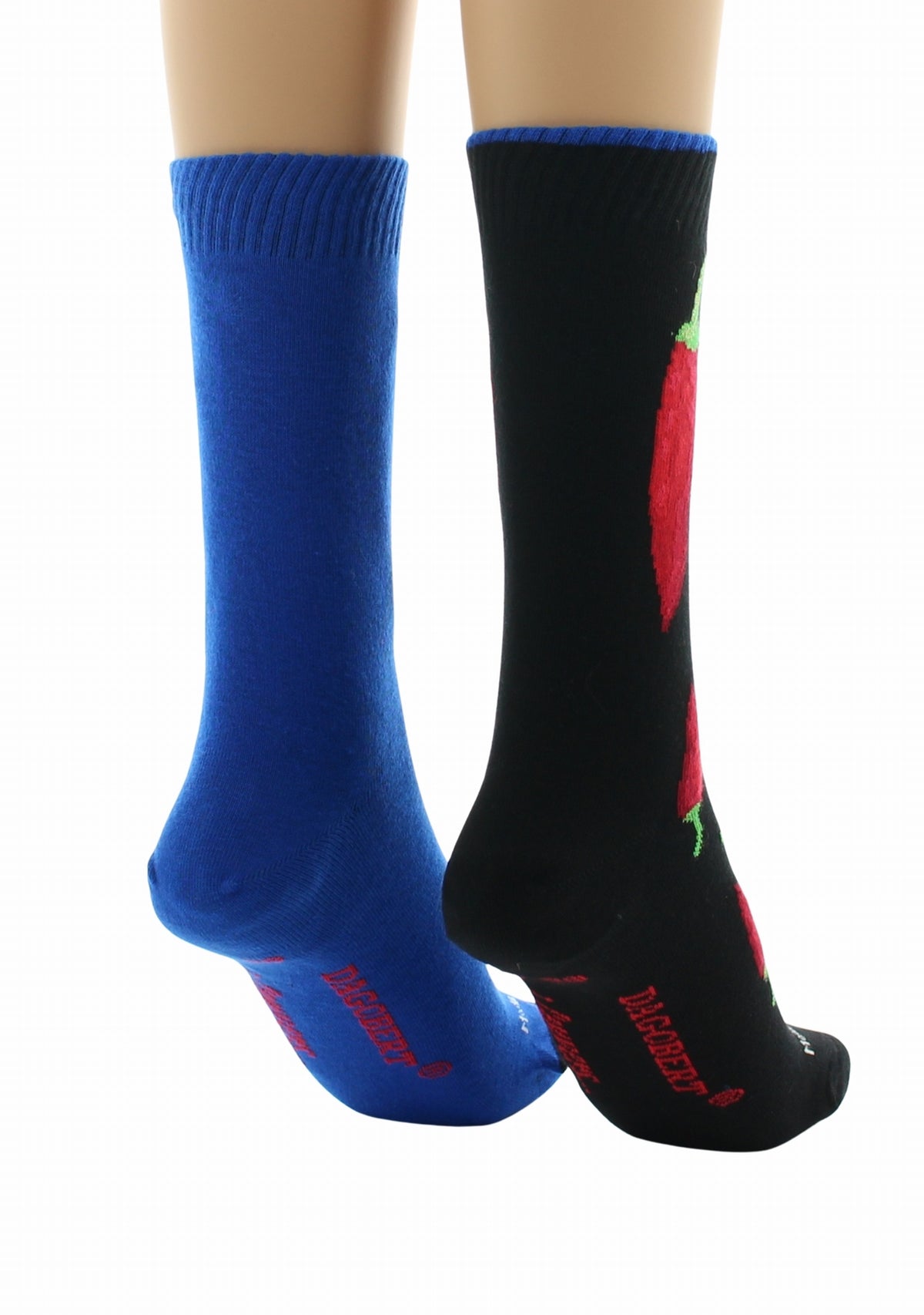 Doubles chaussettes réversibles Piments Noir Intérieur Bleu NOIR-BLEU