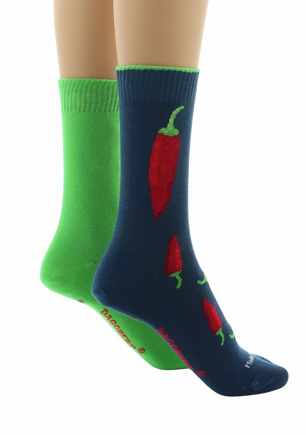 Doubles chaussettes réversibles Piments Vert de gris Intérieur Vert VERT DE GRIS-VERT