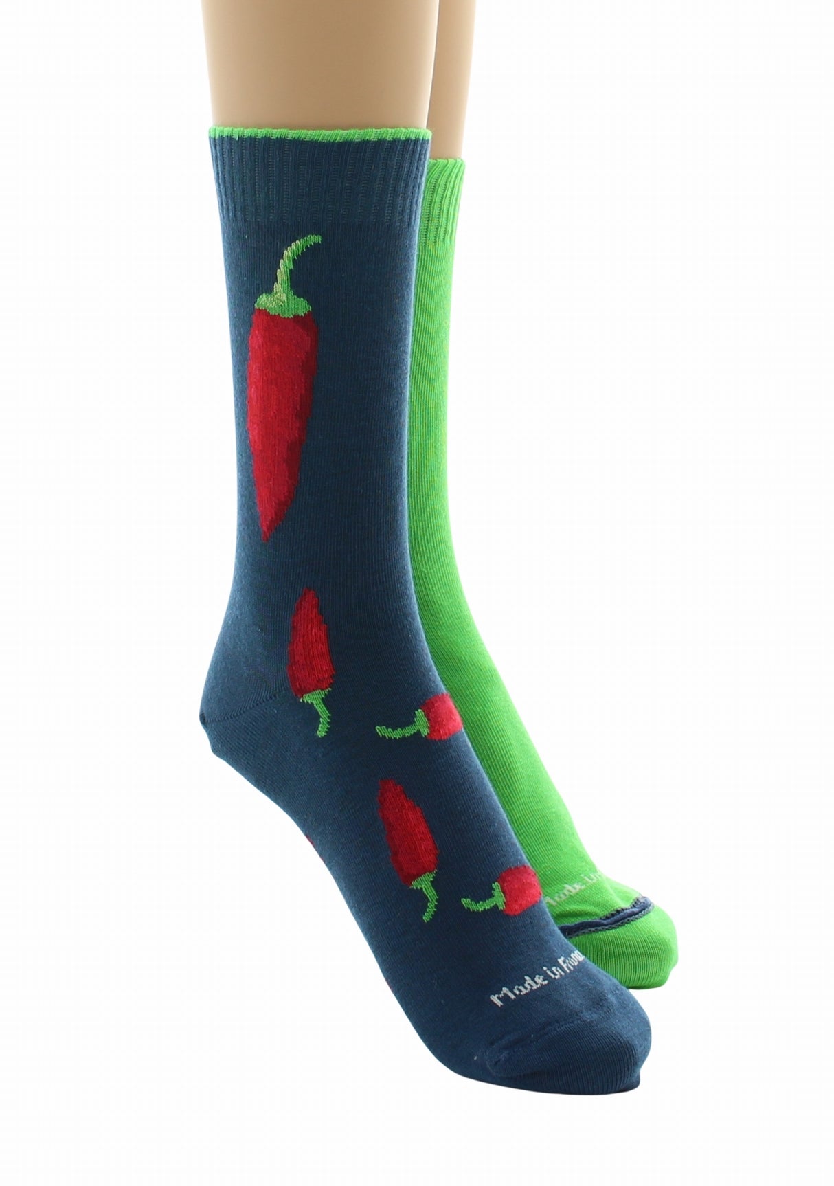 Doubles chaussettes réversibles Piments Vert de gris Intérieur Vert VERT DE GRIS-VERT