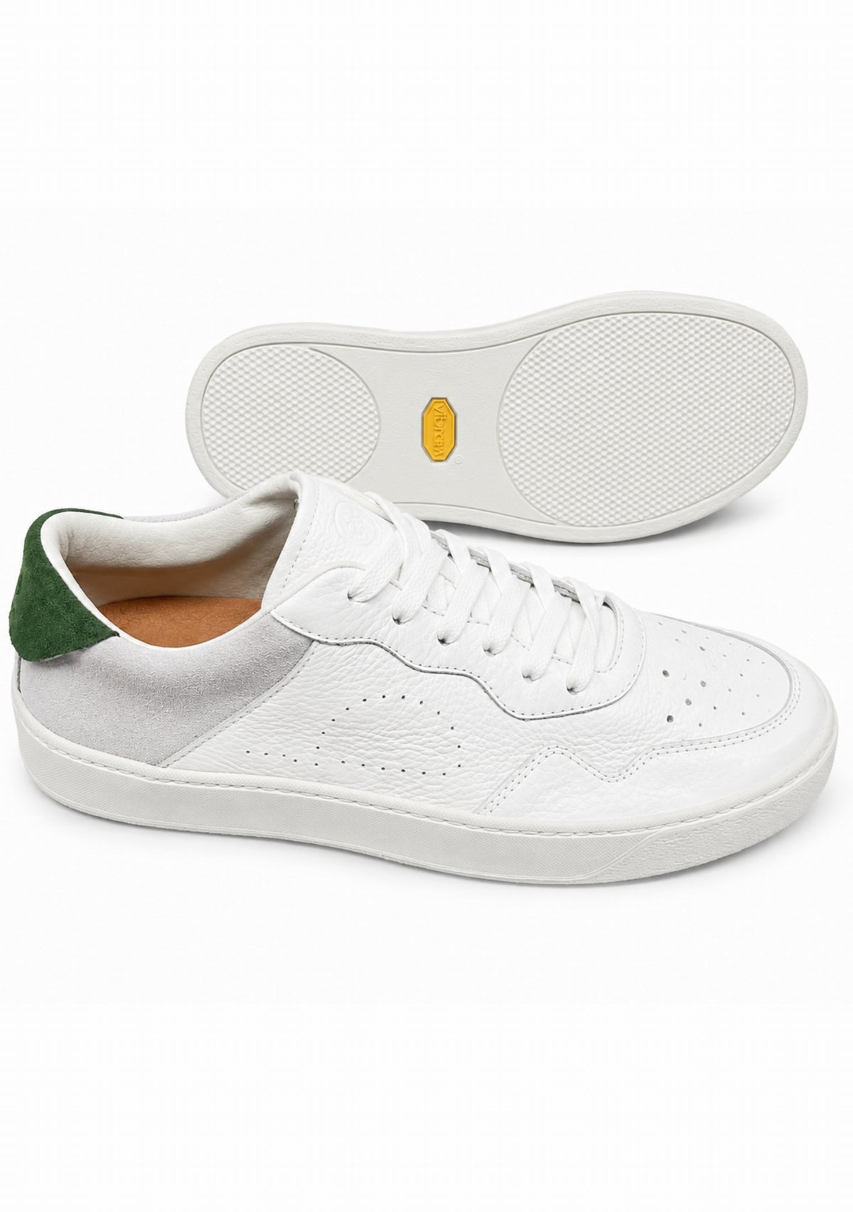Ector 240 Cuir Blanc/Vert - Sneakers Made in France BLANC VERT