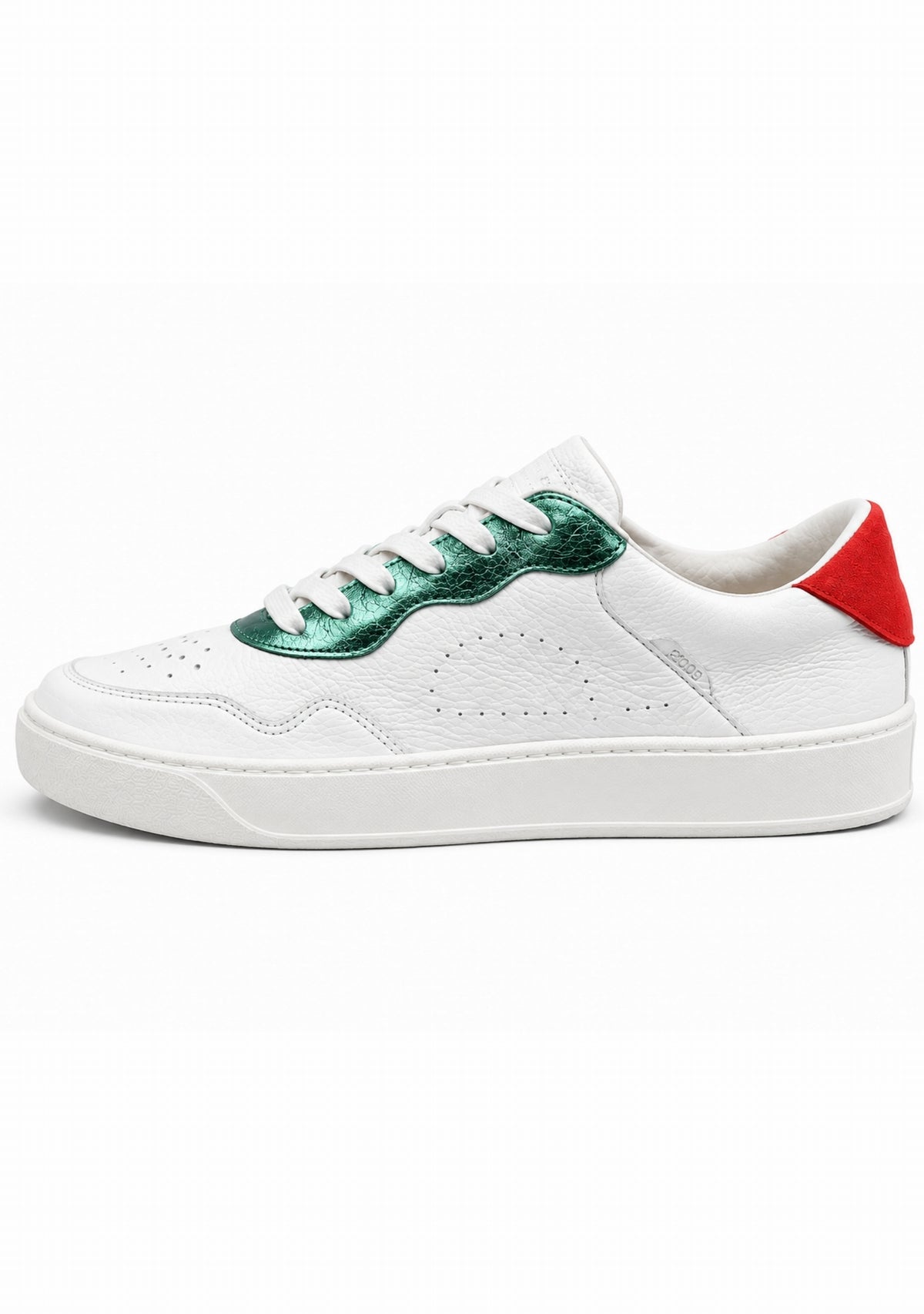 Ector 240 Cuir Blanc/Vert - Sneakers Made in France METALLISE