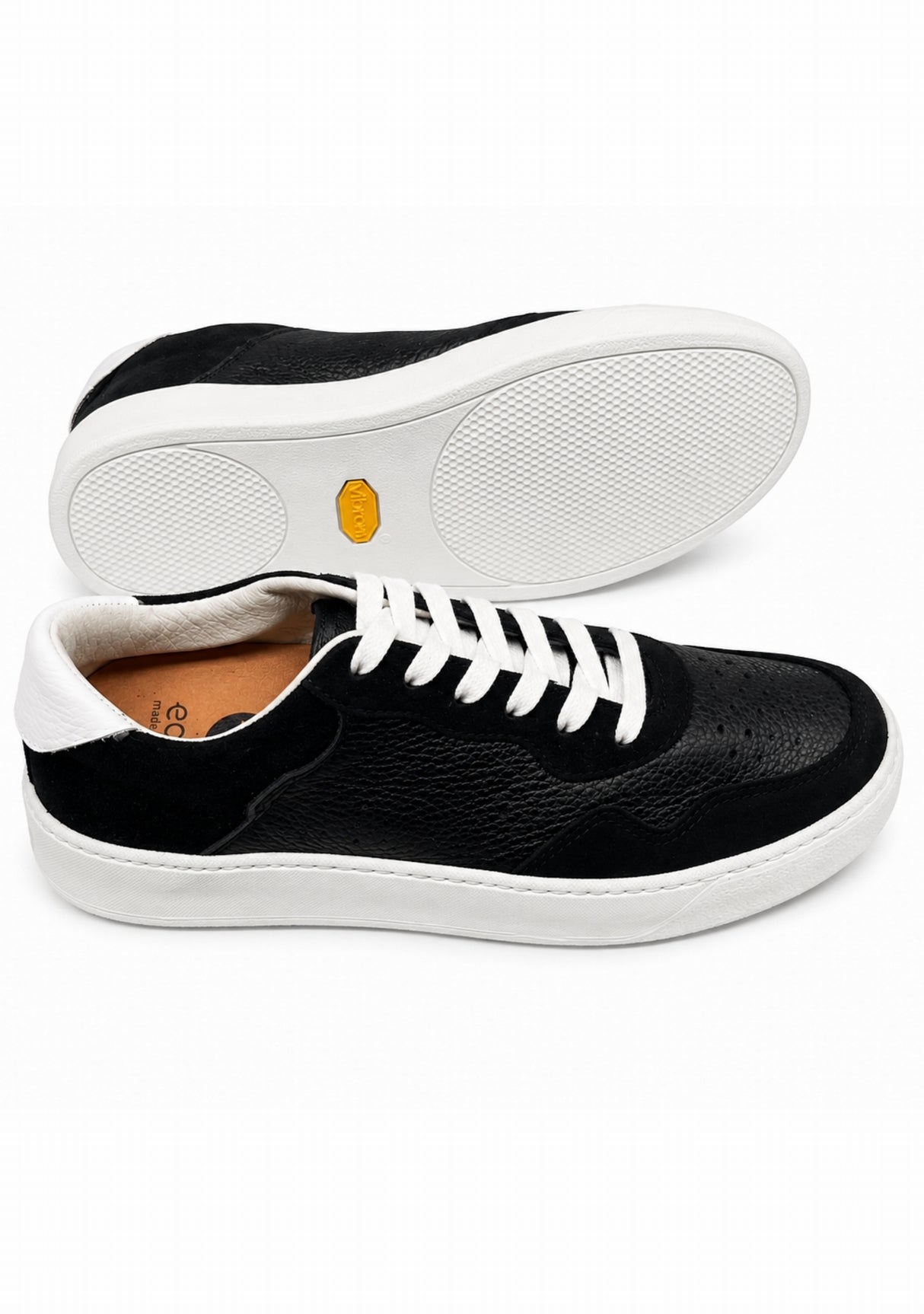 Ector 240 Cuir Blanc/Vert - Sneakers Made in France NOIR