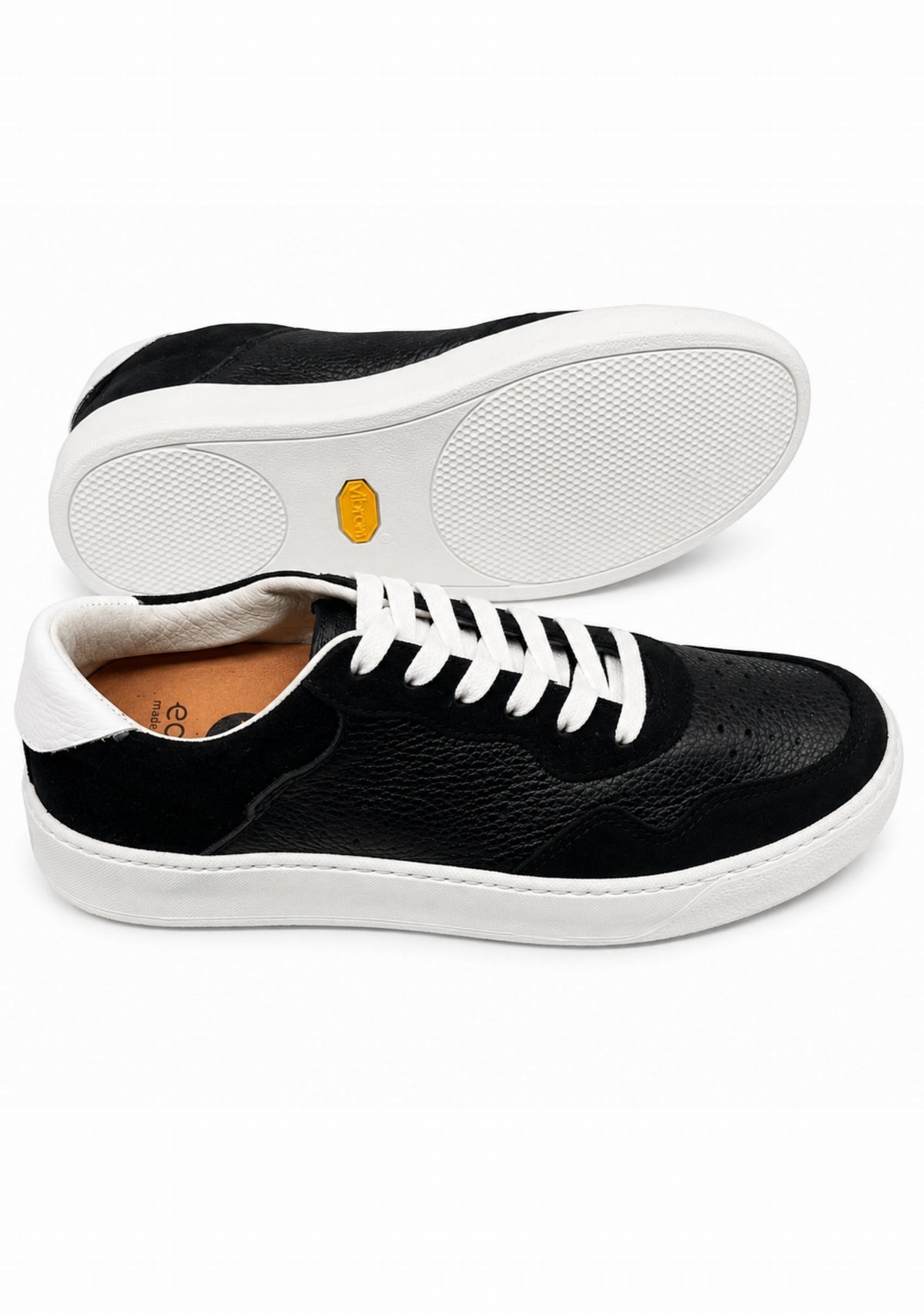 Ector 240 Cuir Blanc/Vert - Sneakers Made in France NOIR