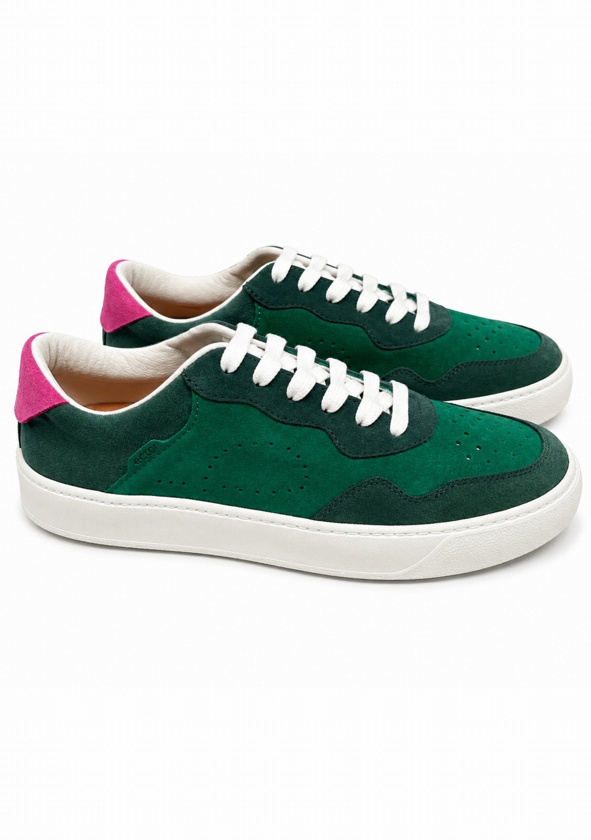 Ector 240 Cuir Blanc/Vert - Sneakers Made in France VERT ROSE