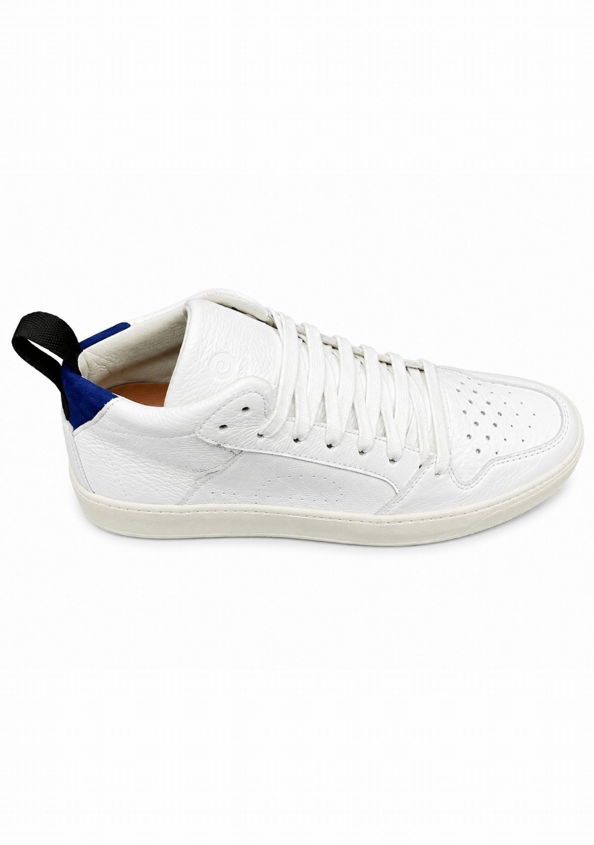 Ector 241 Blanc / Bleu – Sneakers montantes en cuir Made in France BLANC BLEU