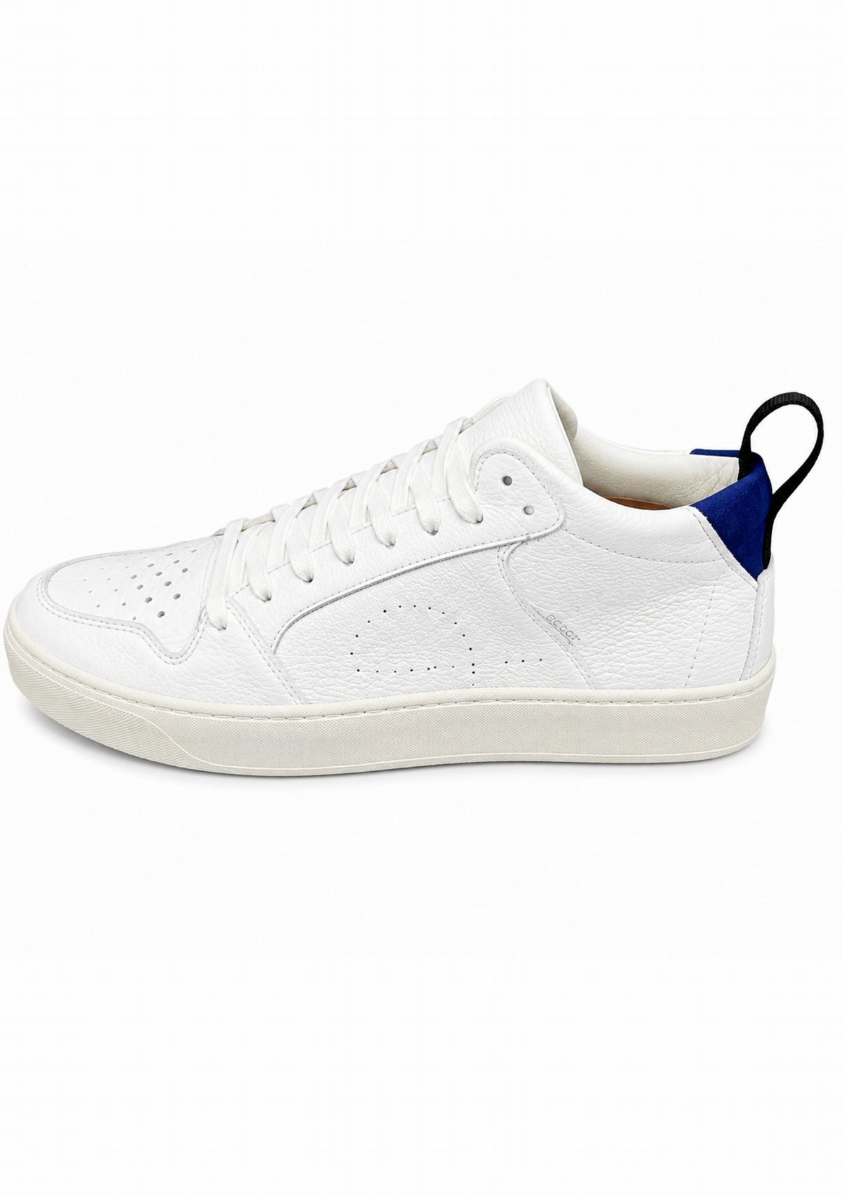 Ector 241 Blanc / Bleu – Sneakers montantes en cuir Made in France BLANC BLEU