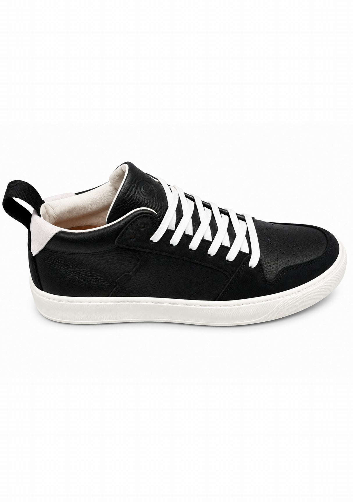 Ector 241 Blanc / Bleu – Sneakers montantes en cuir Made in France NOIR