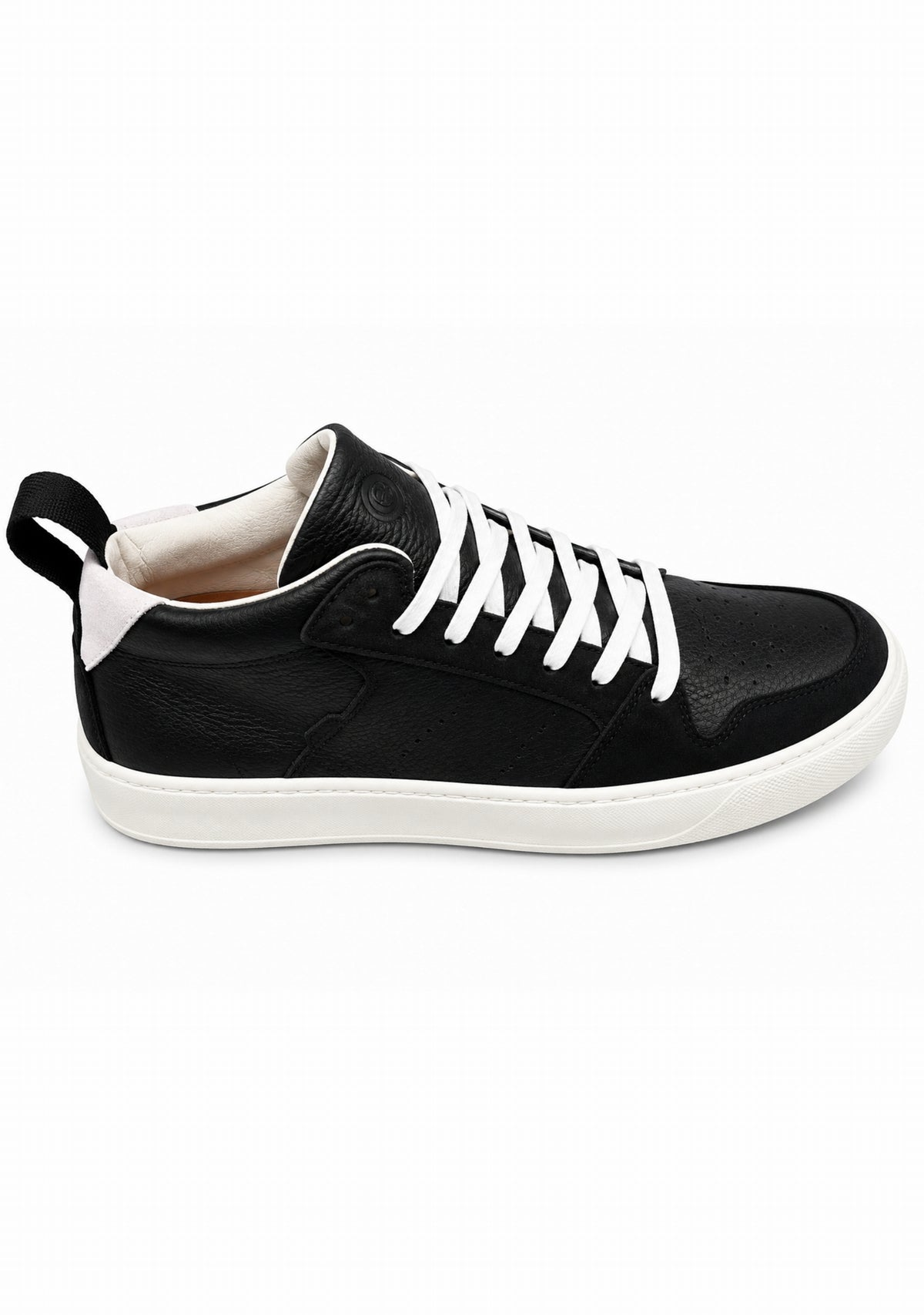 Ector 241 Blanc / Bleu – Sneakers montantes en cuir Made in France NOIR