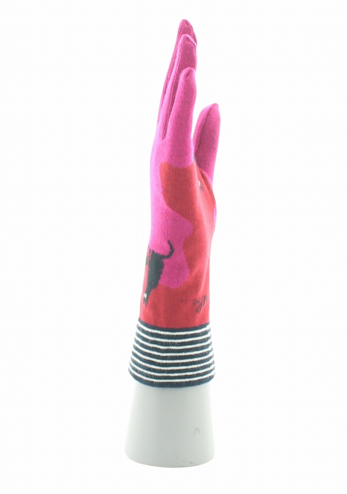 Gants coton femme Berthe Chats ROSE/ROUGE