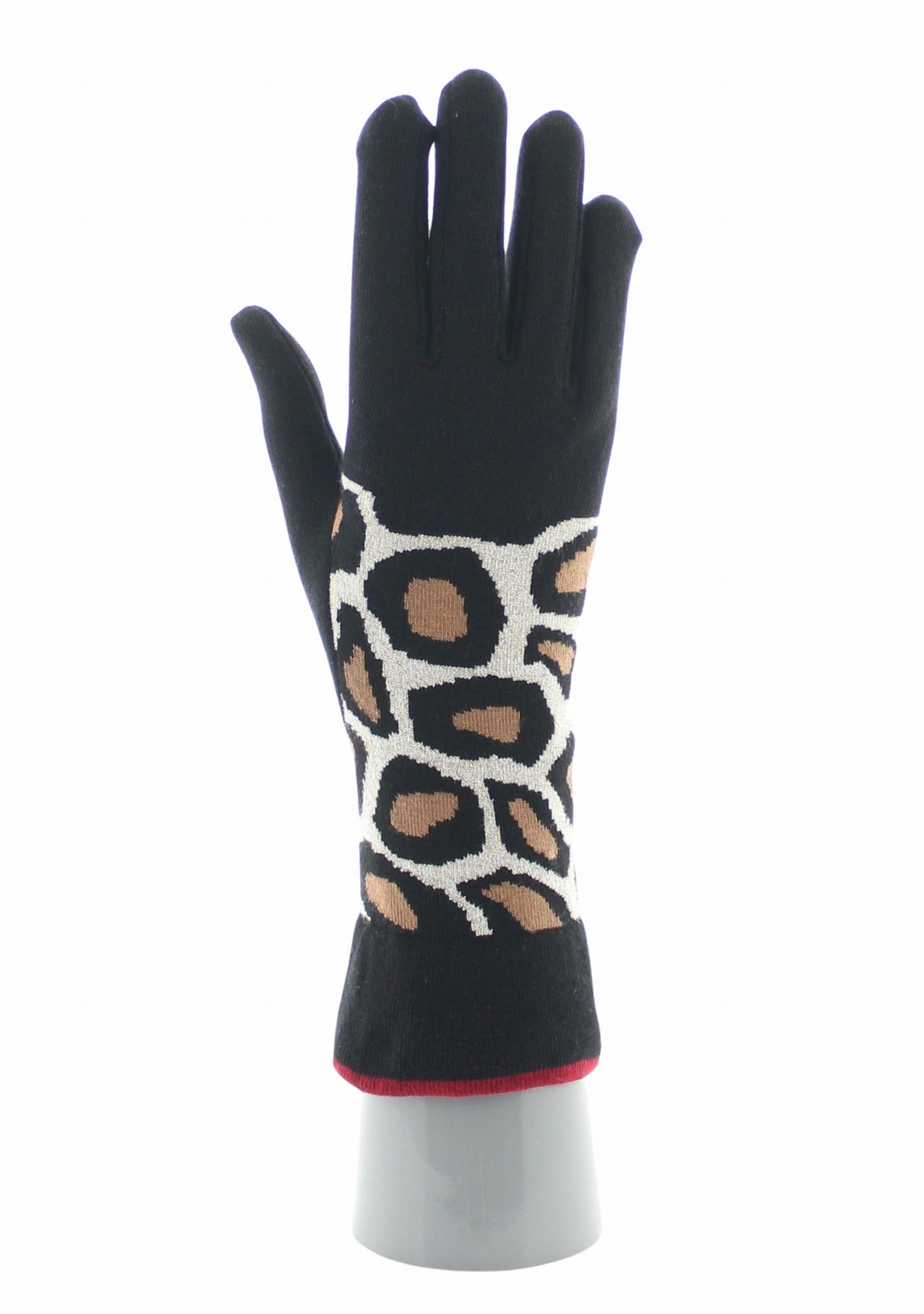 Gants femme coton Berthe Léopard NOIR