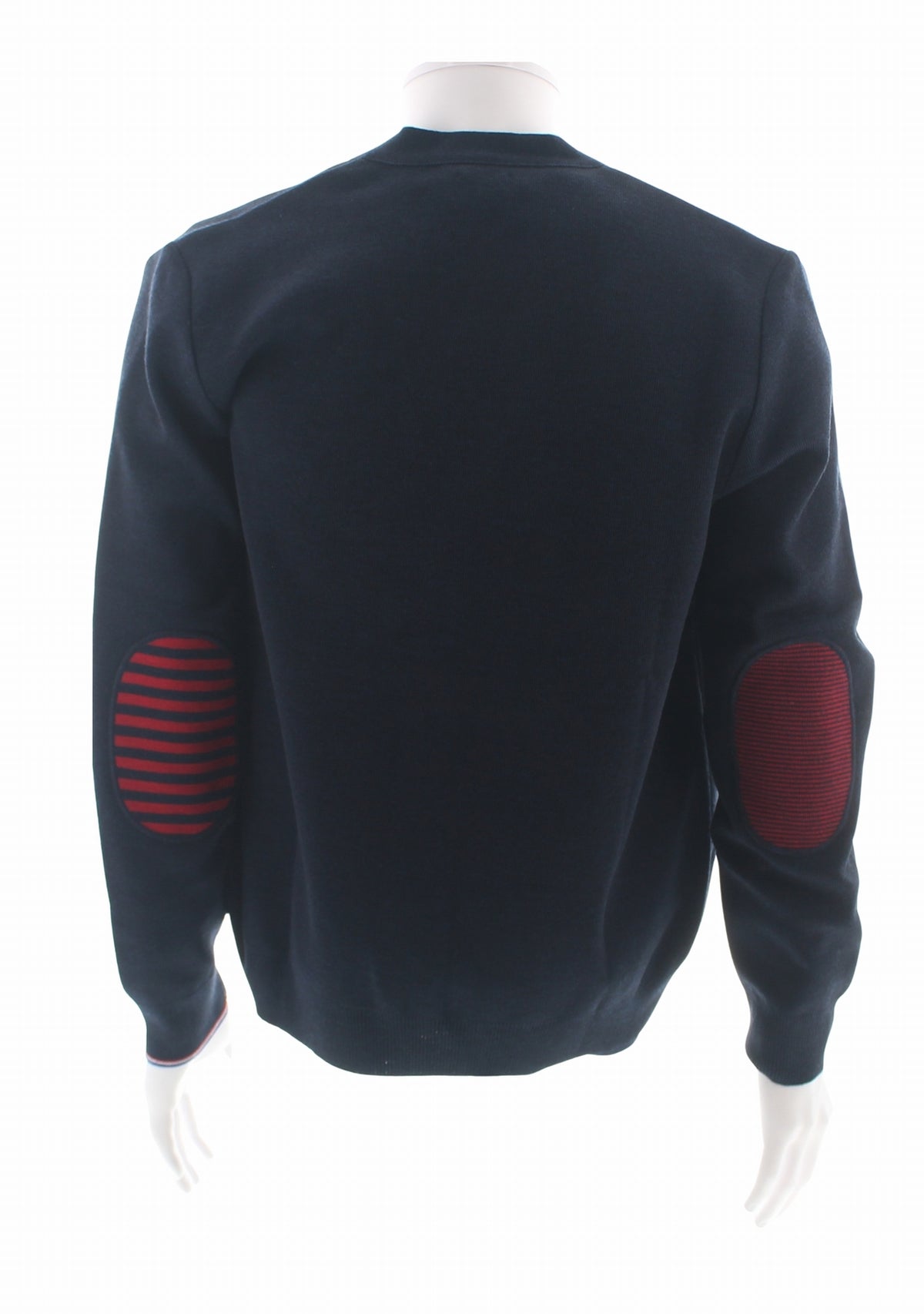 Gilet mixte en laine marine à coudières rayées MARINE