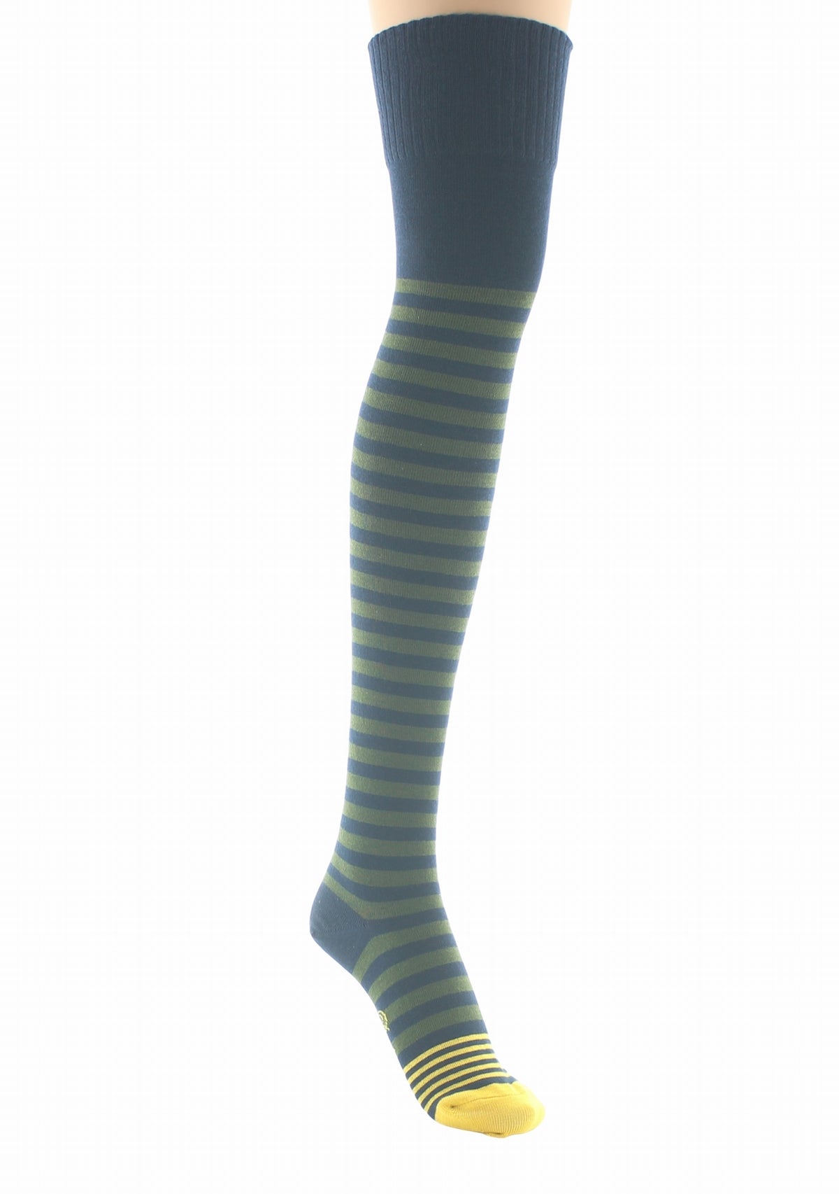 Jambières femme coton Berthe rayures kaki MARINE/KAKI