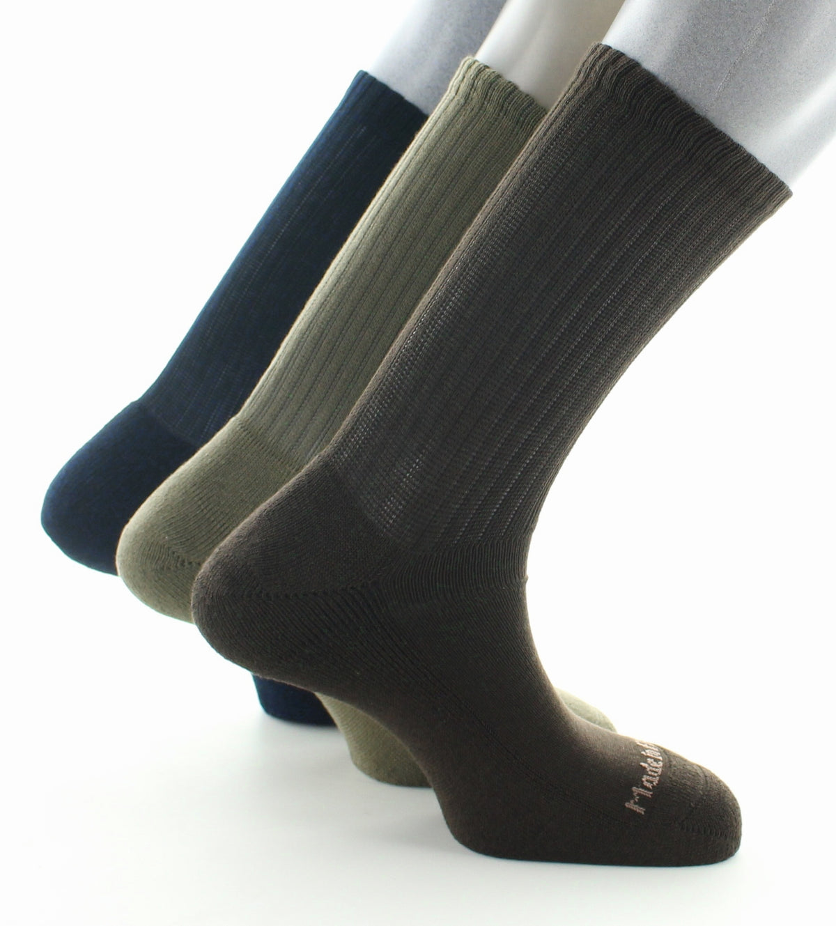 Lot 3 paires de mi-chaussettes homme en coton et semelle bouclette ASSORTI
