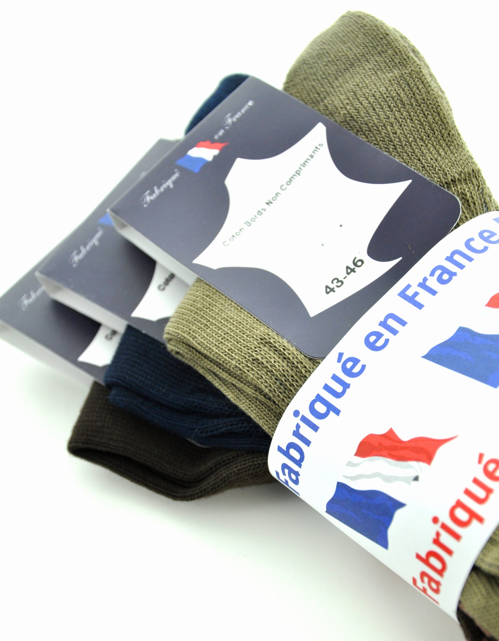 Lot 3 paires de mi-chaussettes homme en coton et semelle bouclette ASSORTI