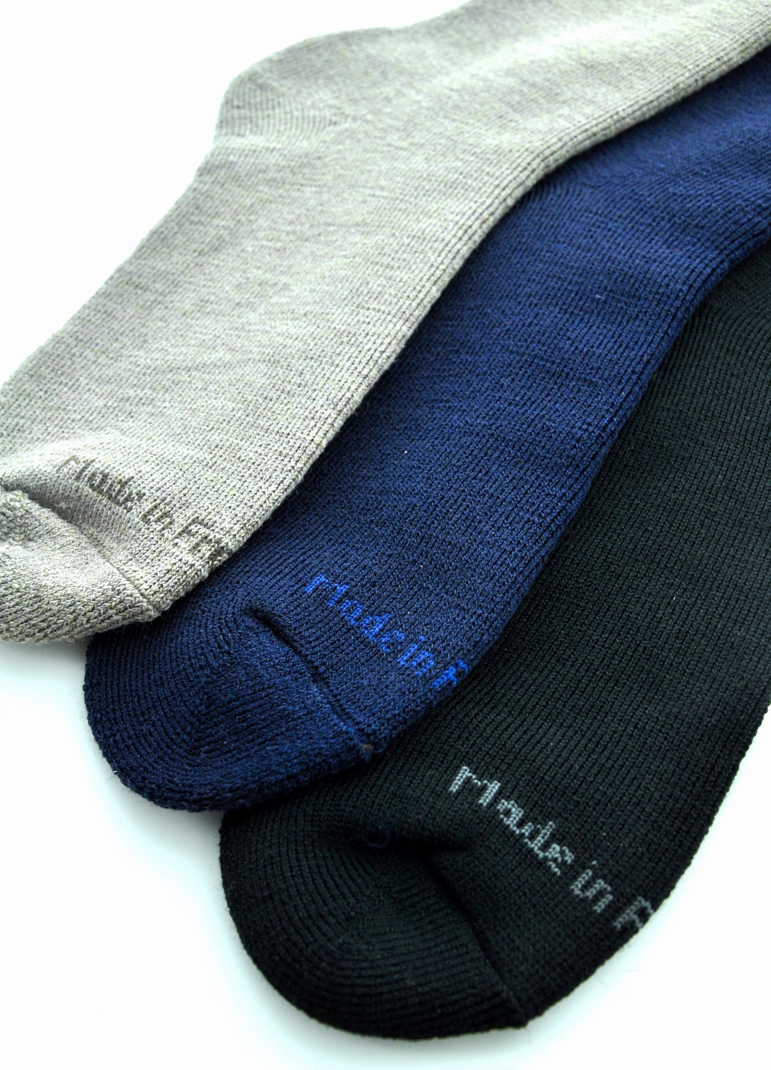Lot 3 paires de mi-chaussettes homme en maille bouclette ASSORTI