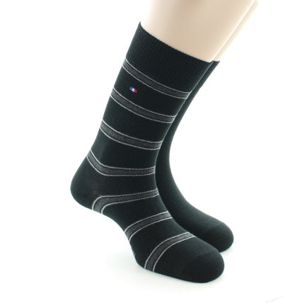 Lot de 2 paires de chaussettes mixtes en coton peigné NOIR