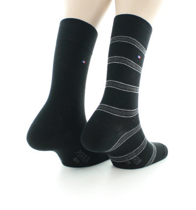 Lot de 2 paires de chaussettes mixtes en coton peigné NOIR