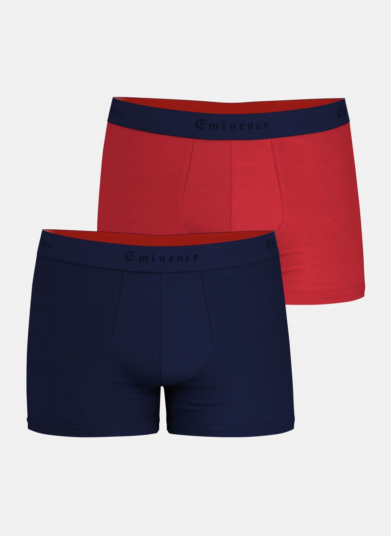 Pack of two men s cotton boxers in navy and red