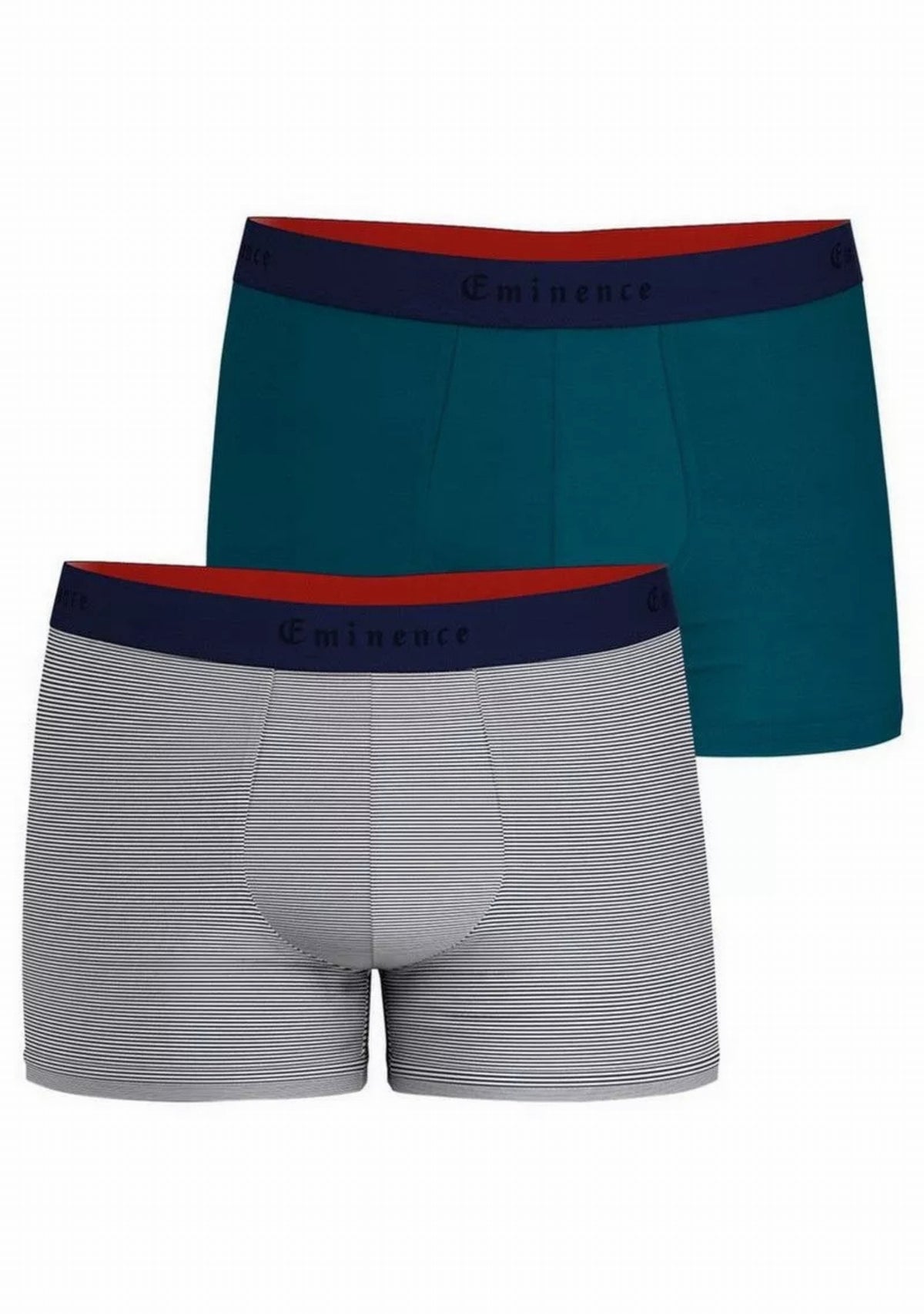 Lot de deux boxers homme en coton marinière et cobalt COBALT/MARINIERE