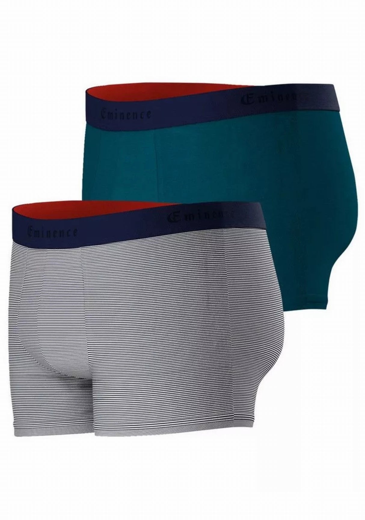 Lot de deux boxers homme en coton marinière et cobalt COBALT/MARINIERE