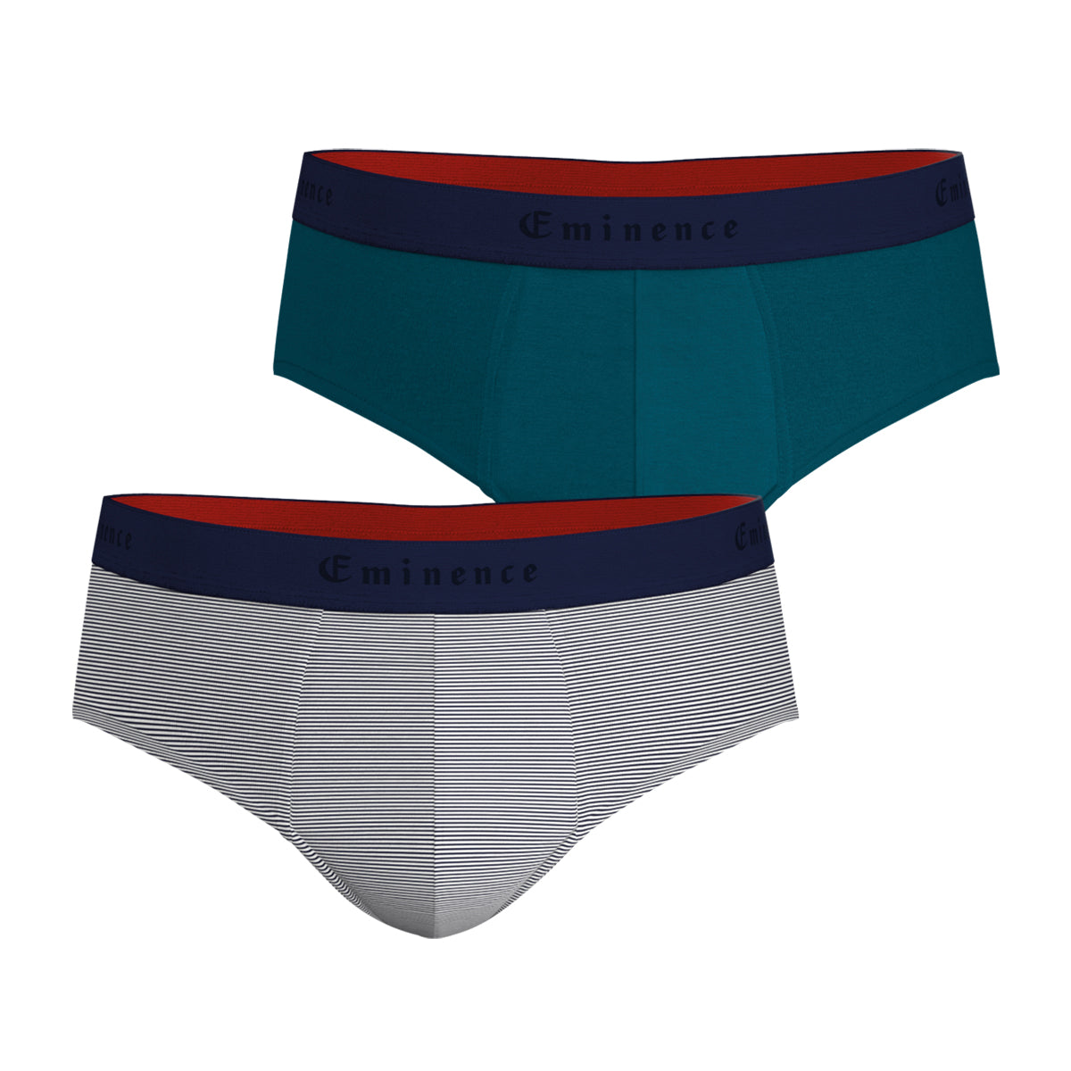 Lot de deux slips homme en coton MARINIERE/COBALT