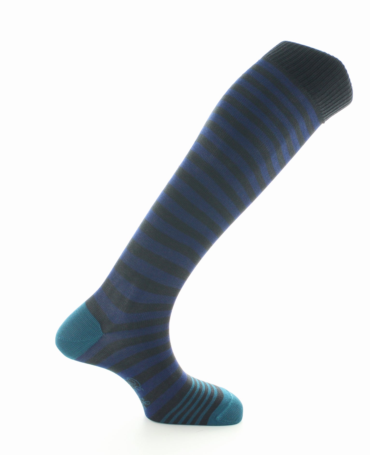 Mi-bas en fil d’Écosse pour homme Berthe Bleu Roi/Gris Bleu/Canard BLEU CANARD