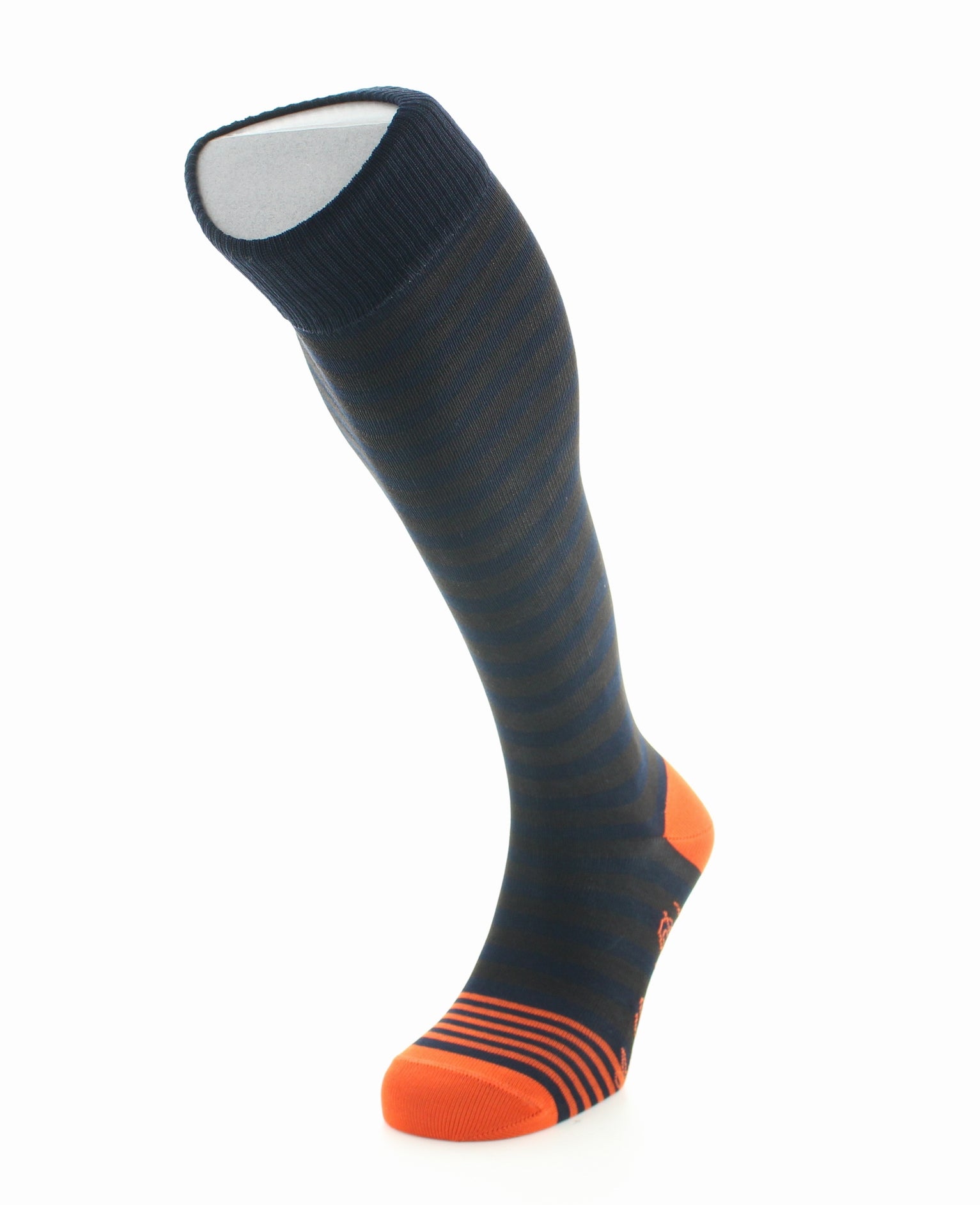 Mi-bas en fil d’Écosse pour homme Berthe Marine Marron Orange MARINE/MARRON