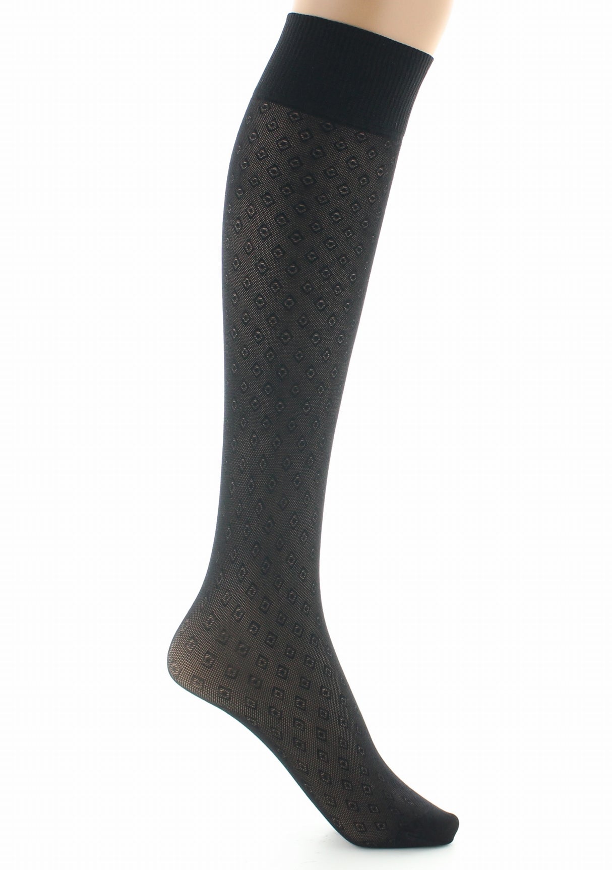 Mi-bas femme 30D dentelle noir NOIR