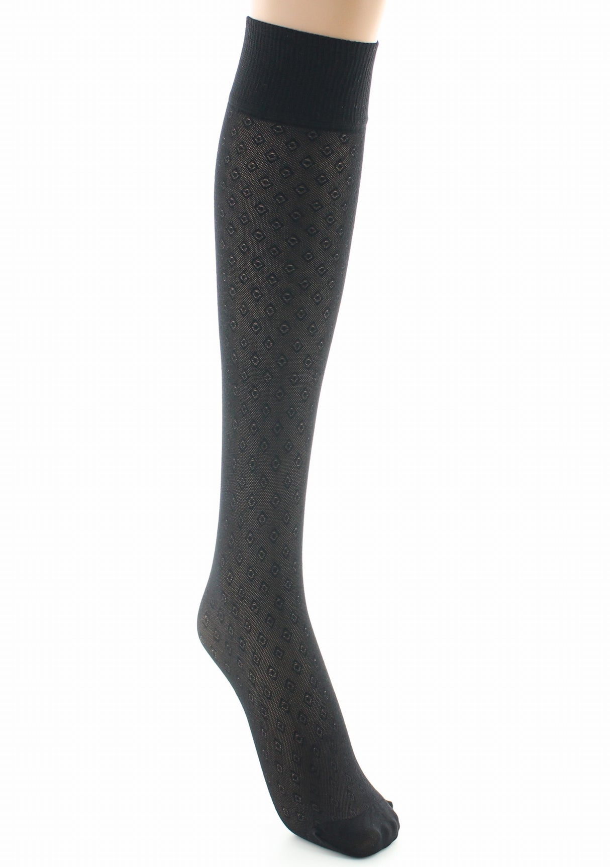 Mi-bas femme 30D dentelle noir NOIR