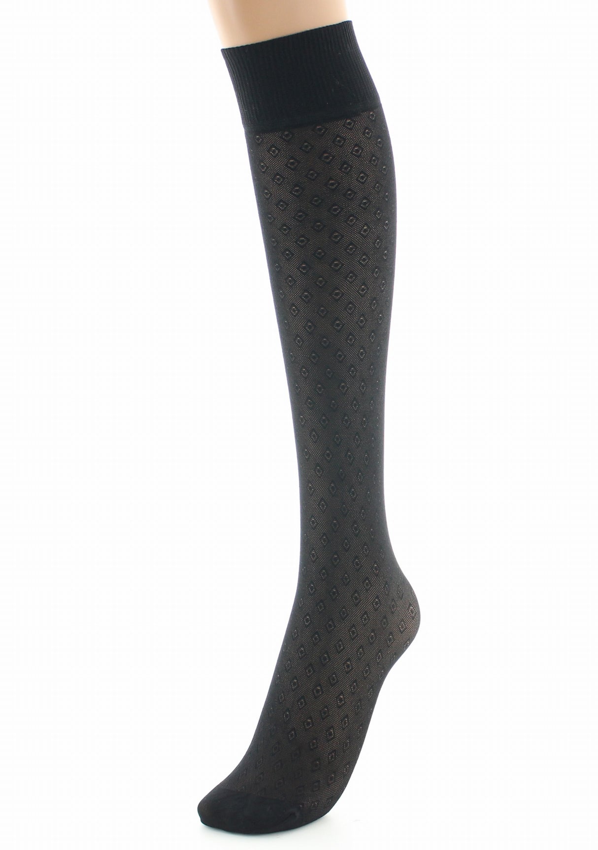 Mi-bas femme 30D dentelle noir NOIR