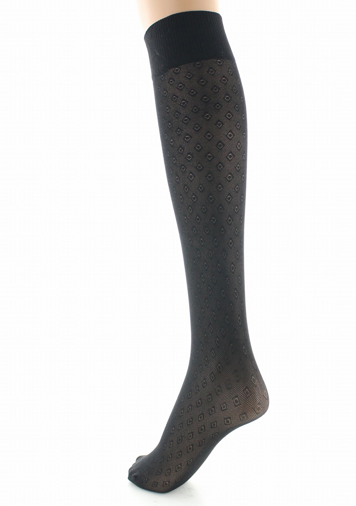 Mi-bas femme 30D dentelle noir NOIR