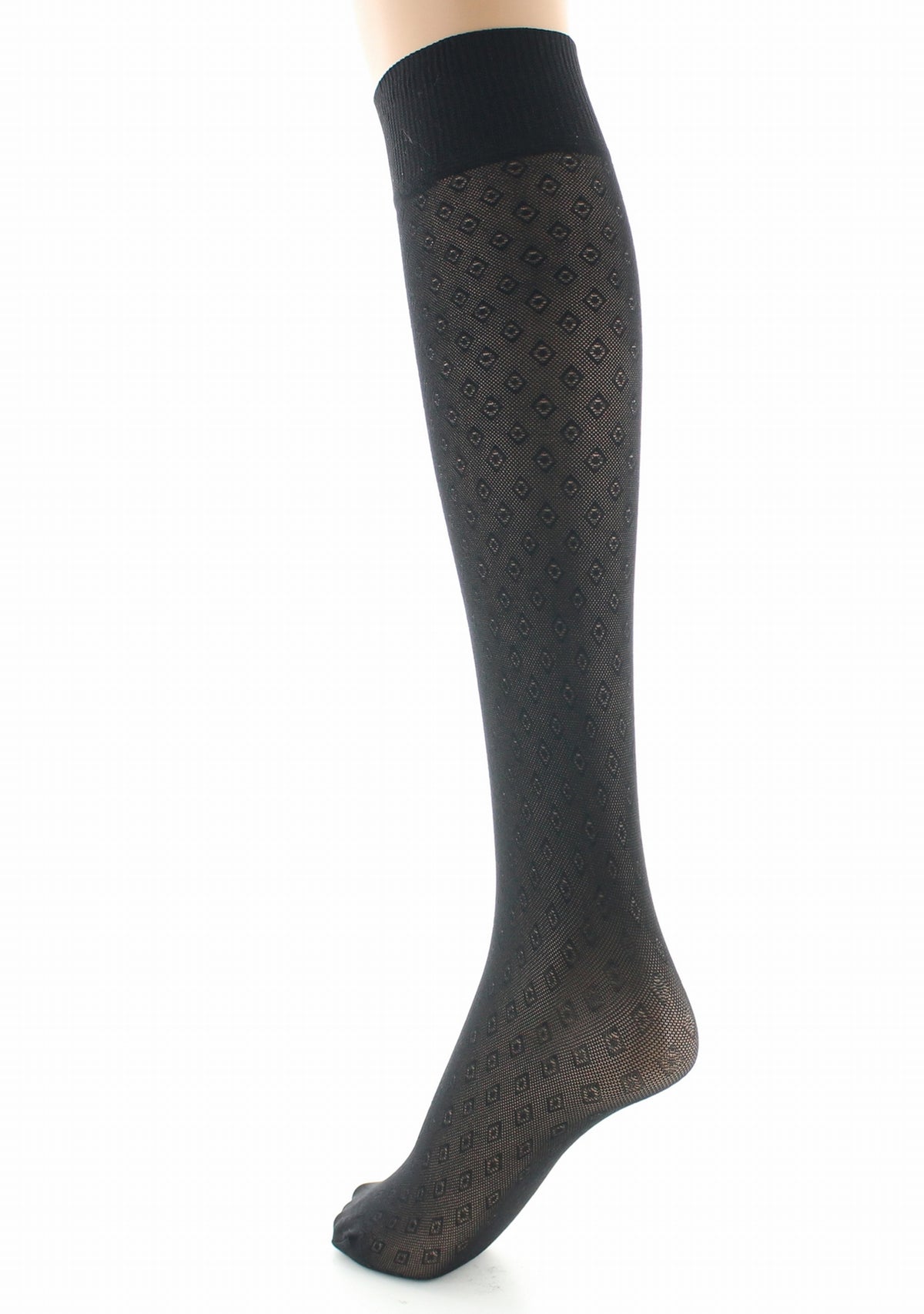 Mi-bas femme 30D dentelle noir NOIR