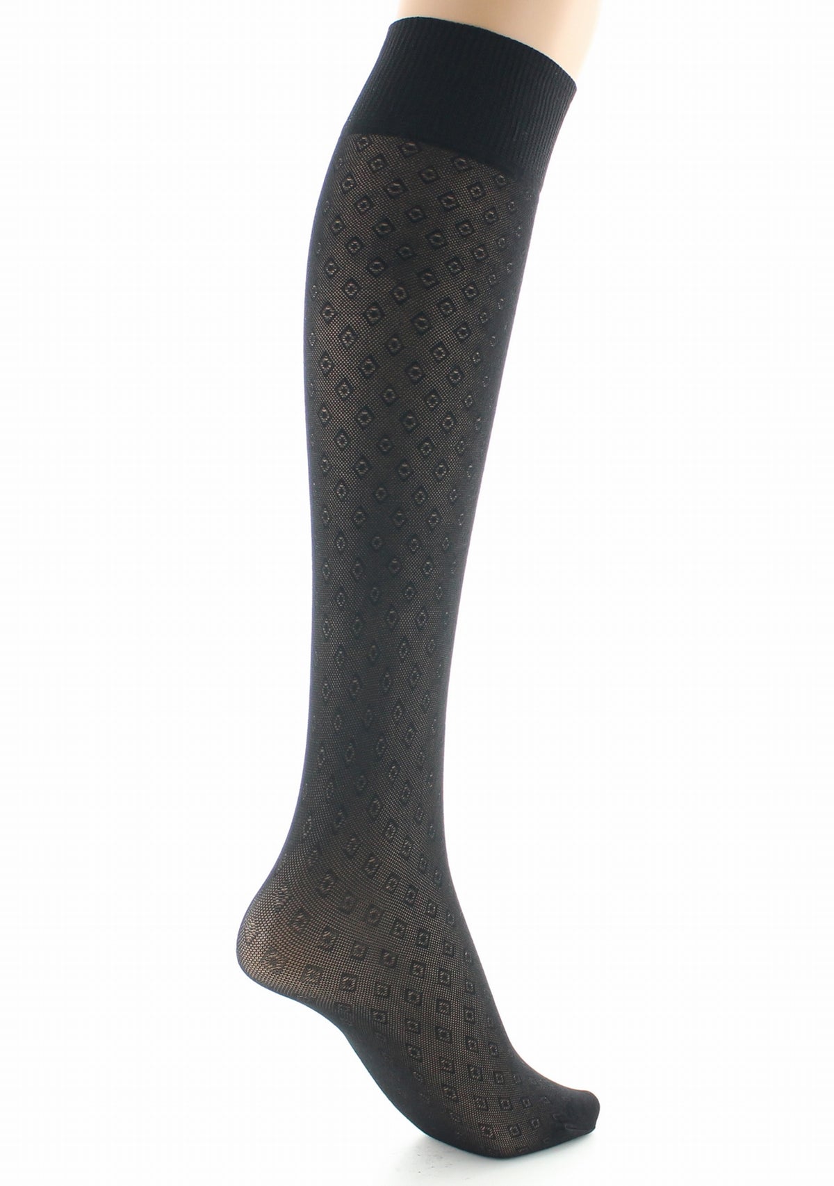 Mi-bas femme 30D dentelle noir NOIR