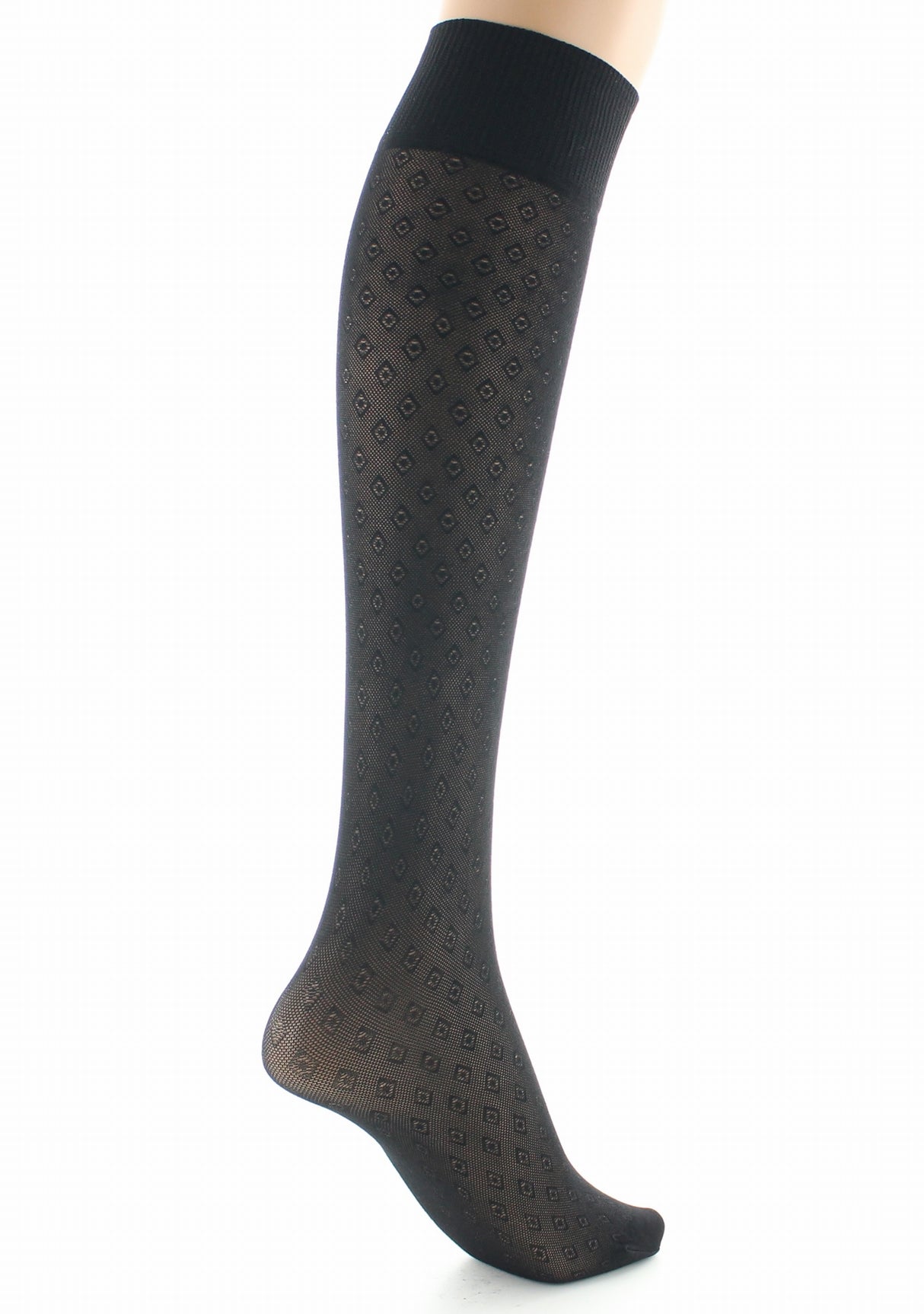 Mi-bas femme 30D dentelle noir NOIR