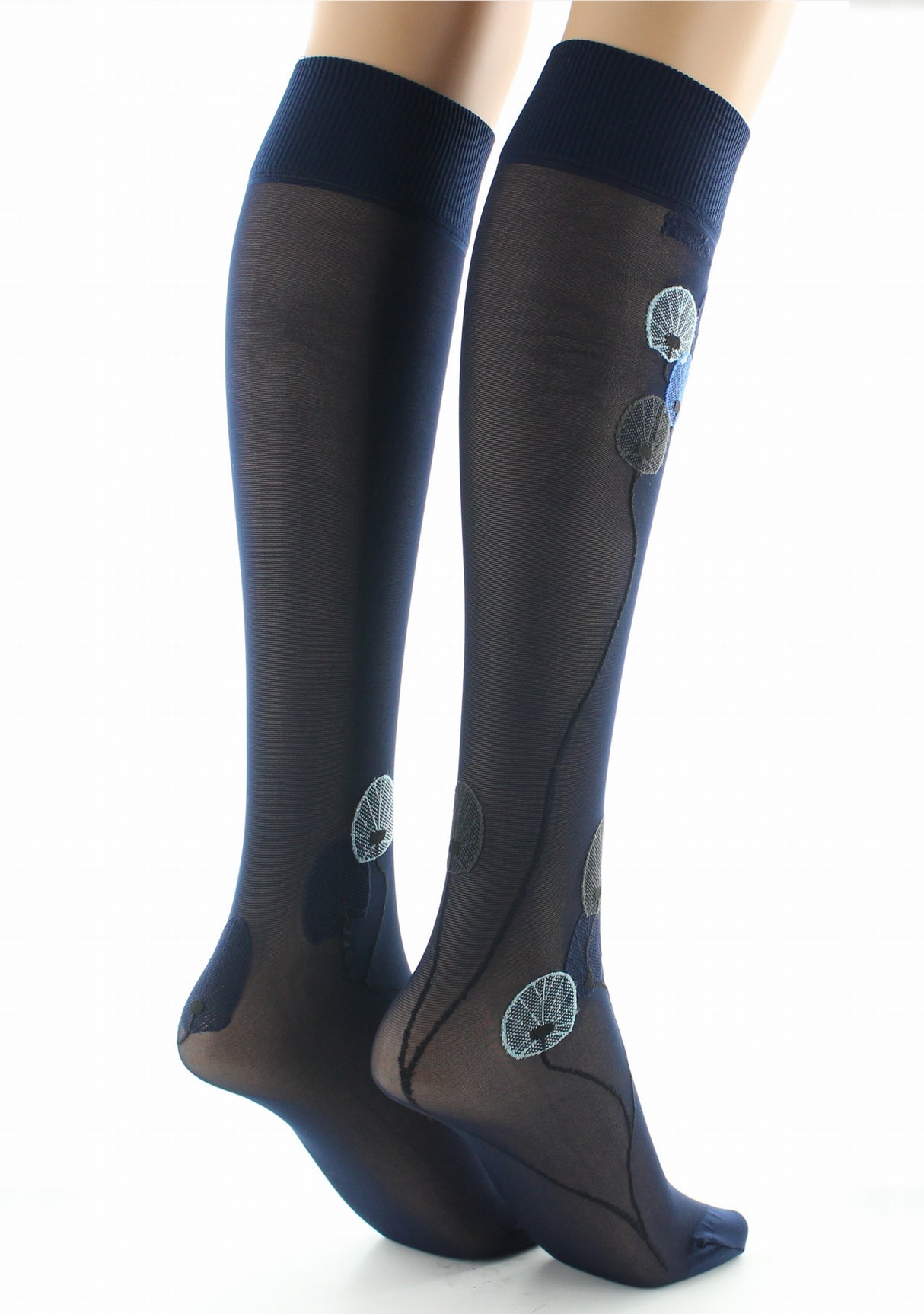 Mi-bas femme 30D marine monnaie du pape bleu MARINE/BLEU