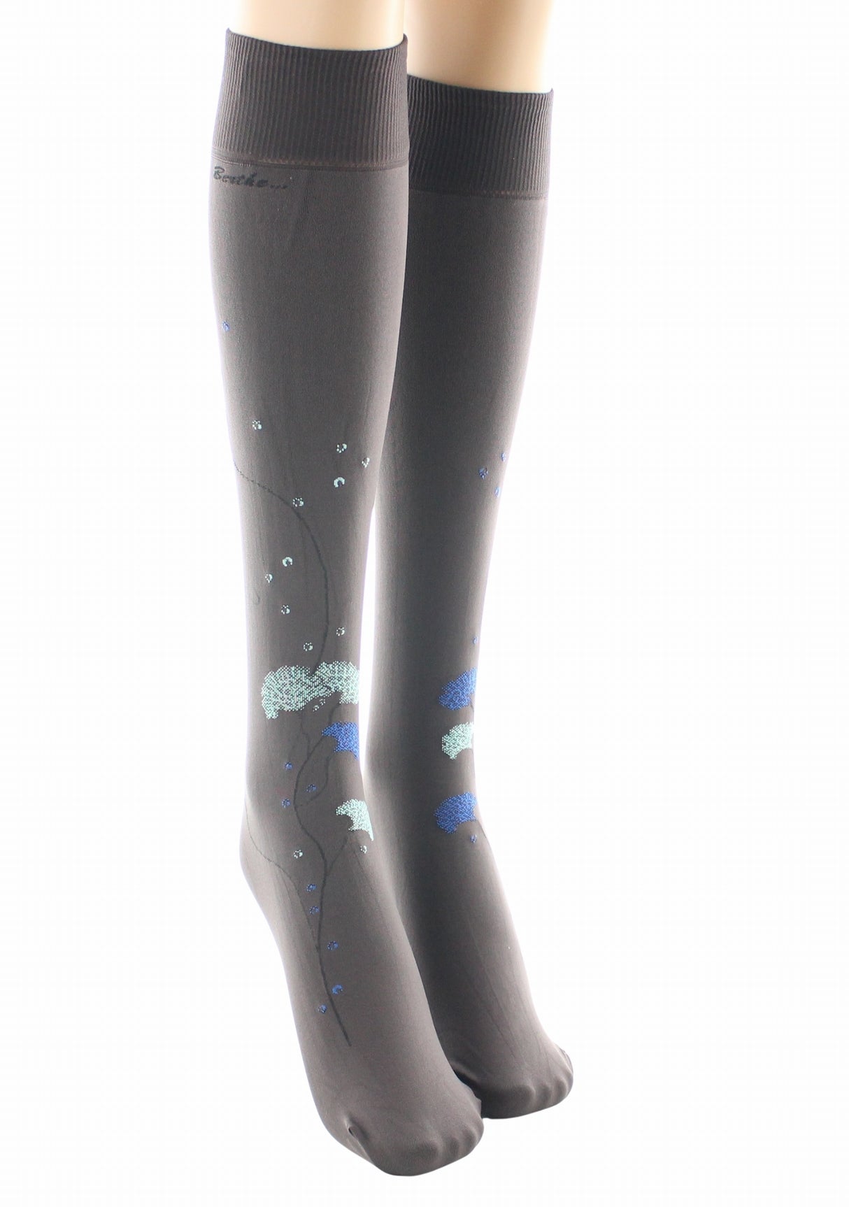 Mi-bas femme 40 deniers Berthe Albizia Marron/Bleu/Vert MARRON