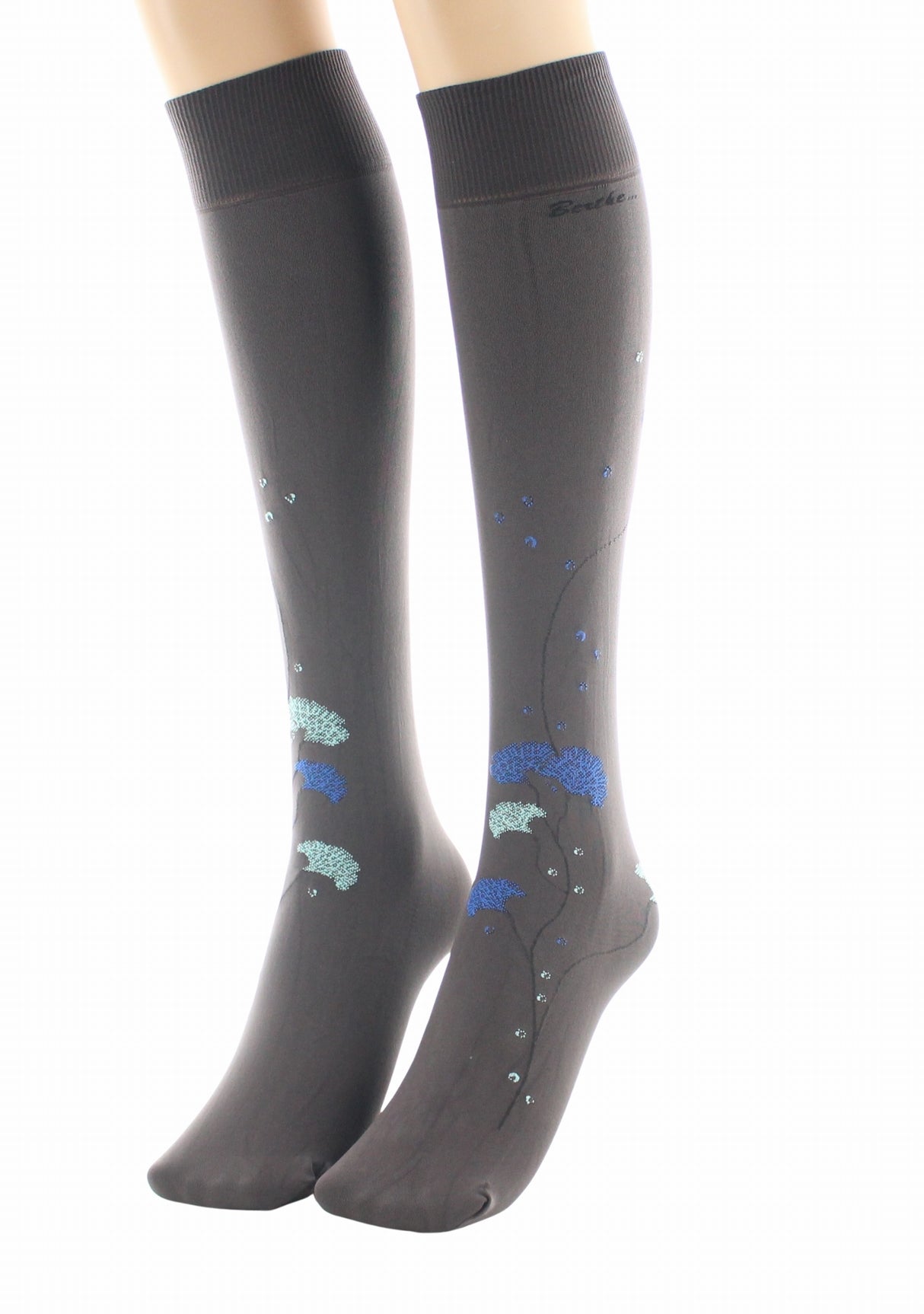 Mi-bas femme 40 deniers Berthe Albizia Marron/Bleu/Vert MARRON