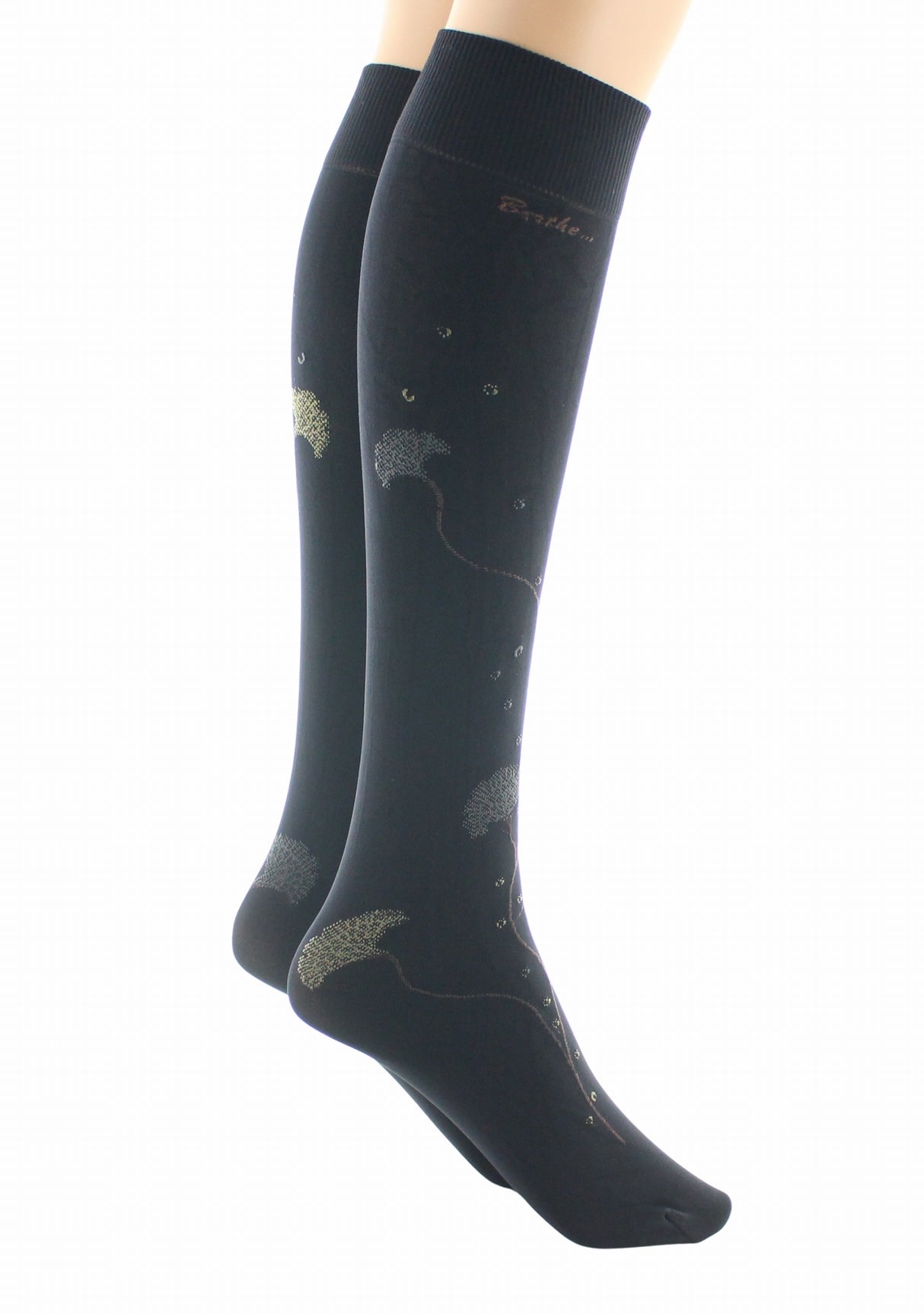 Mi-bas femme 40 deniers Berthe Albizia Noir/Kaki/Gris NOIR