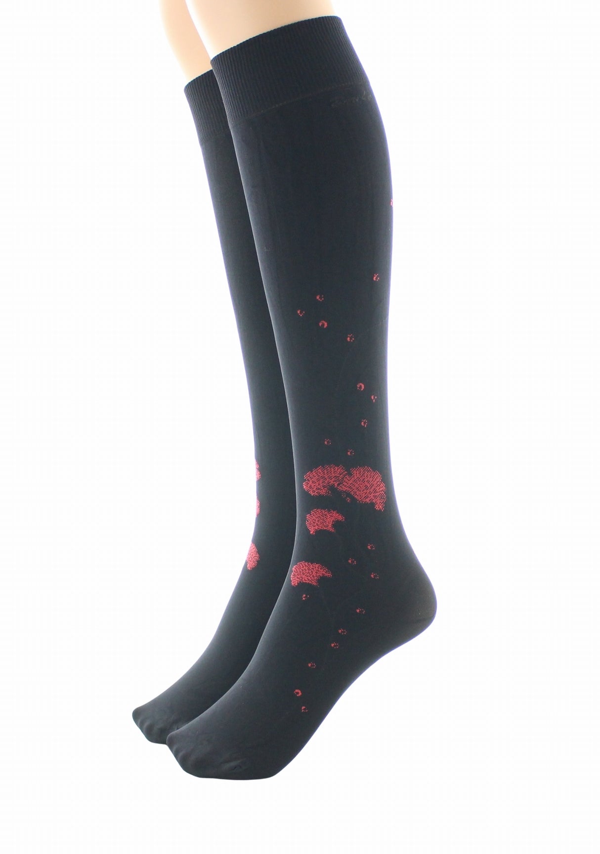 Mi-bas femme 40 deniers Berthe Albizia Noir/Rouge NOIR