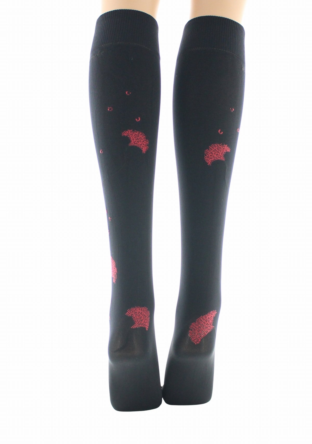 Mi-bas femme 40 deniers Berthe Albizia Noir/Rouge NOIR