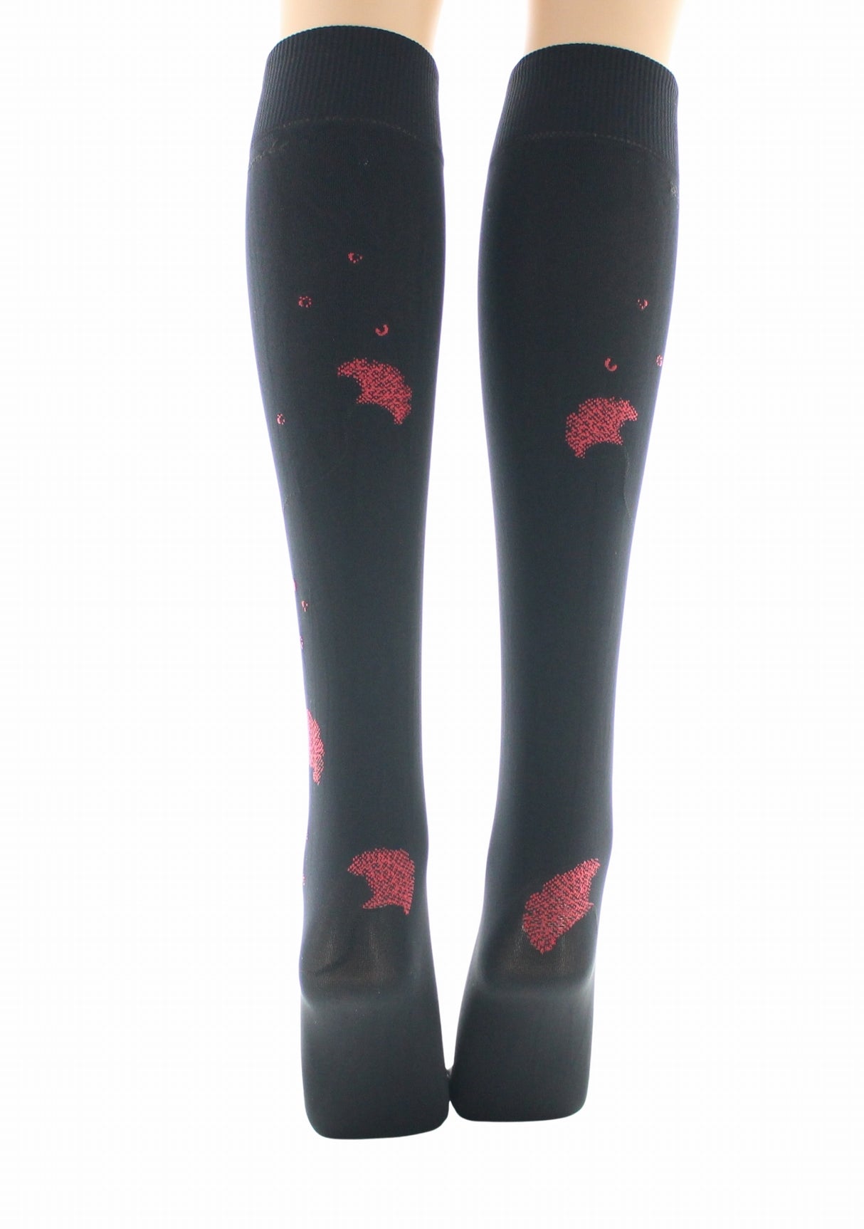 Mi-bas femme 40 deniers Berthe Albizia Noir/Rouge NOIR