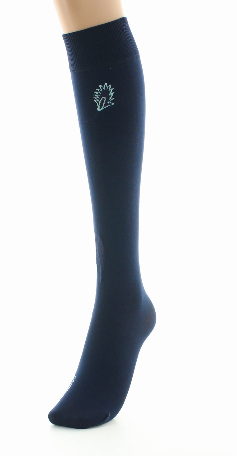 Mi-bas femme 40D marine oiseau lyre bleu BLEU MARINE