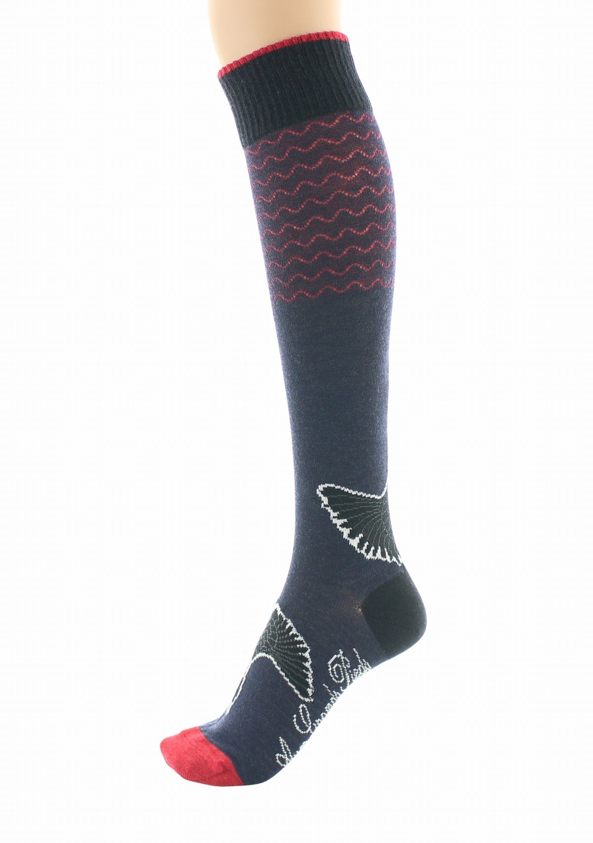 Mi-bas femme Berthe Grue Sauvage BLEU MARINE