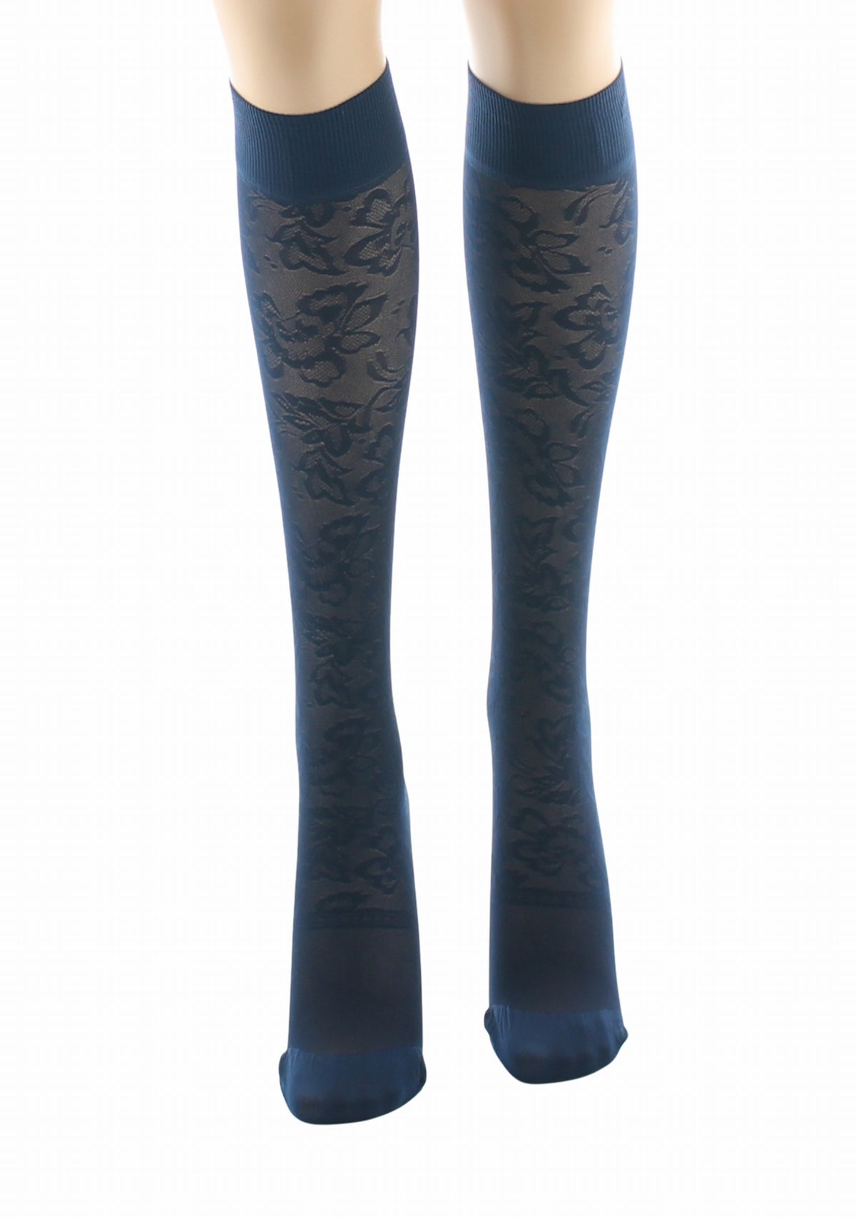 Mi-bas fins 40 deniers Berthe Dentelle Bleu marine MARINE