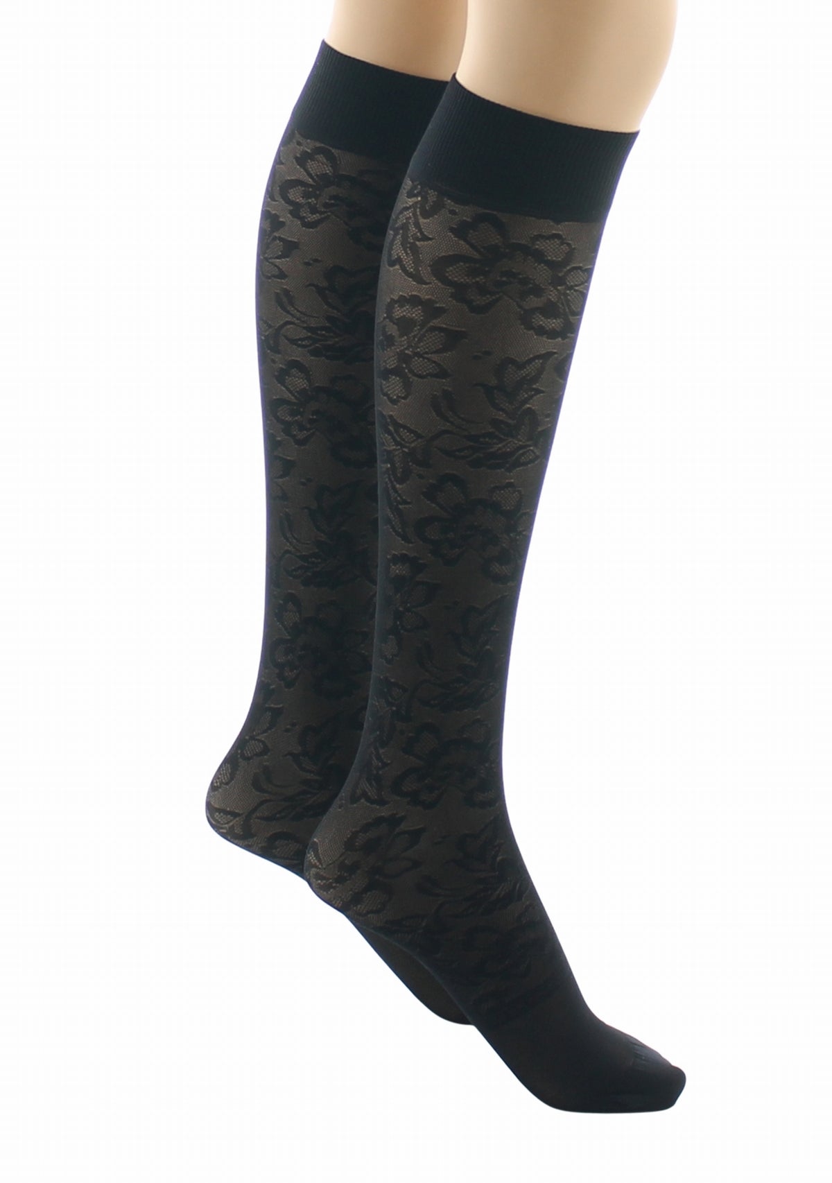 Mi-bas fins 40 deniers Berthe Dentelle Noir NOIR