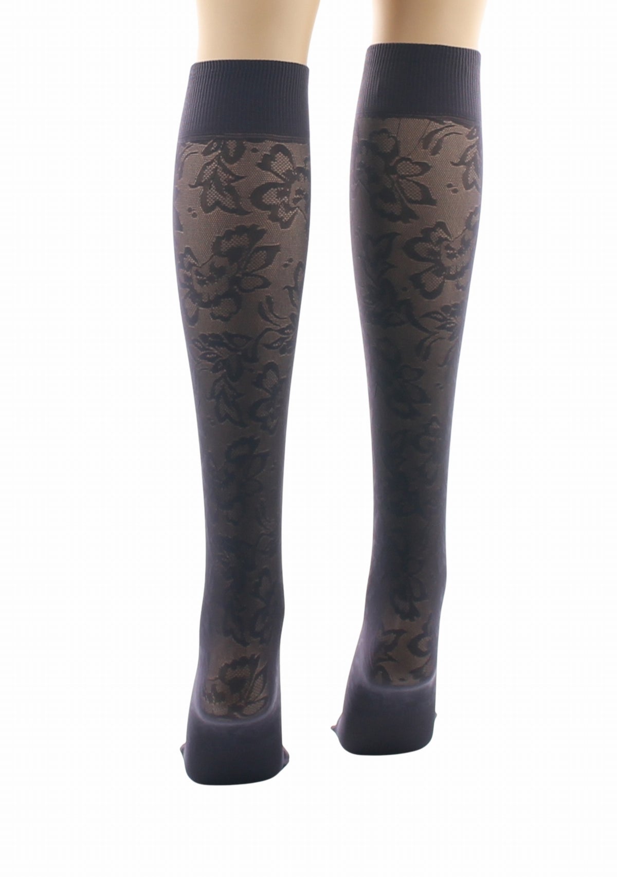 Mi-bas fins 40 deniers Berthe Dentelle Prune PRUNE
