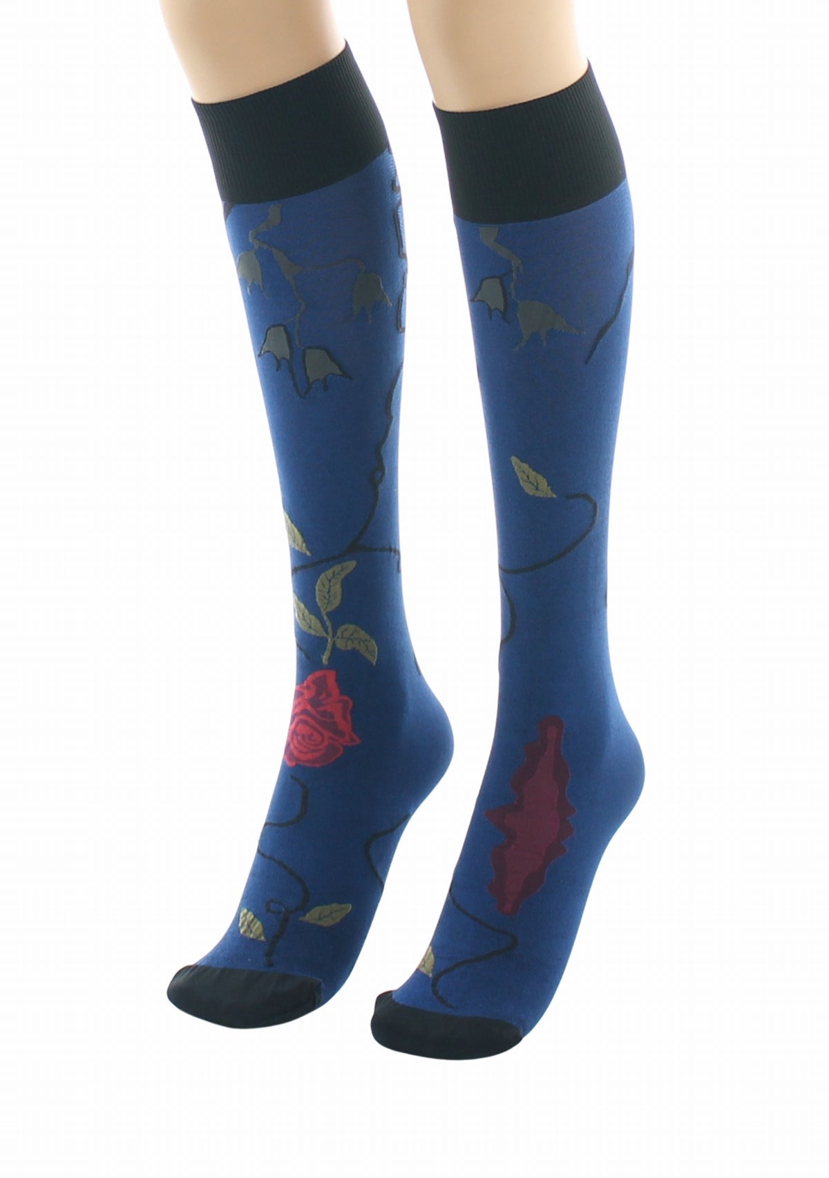 Mi-bas fins 40 deniers Berthe Rose Bleu royal BLEU ROYAL