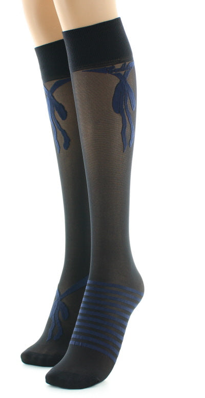 Mi-bas nœuds et rayures Marine MARINE